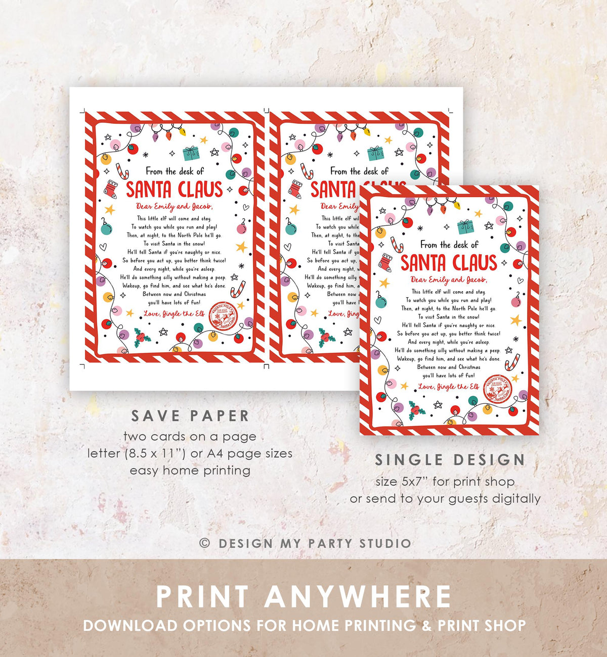 Editable From the Desk of Santa Claus First Time Elf Arrival Letter Return Letter Christmas Elf I&#39;m Back Digital Template Printable 0521