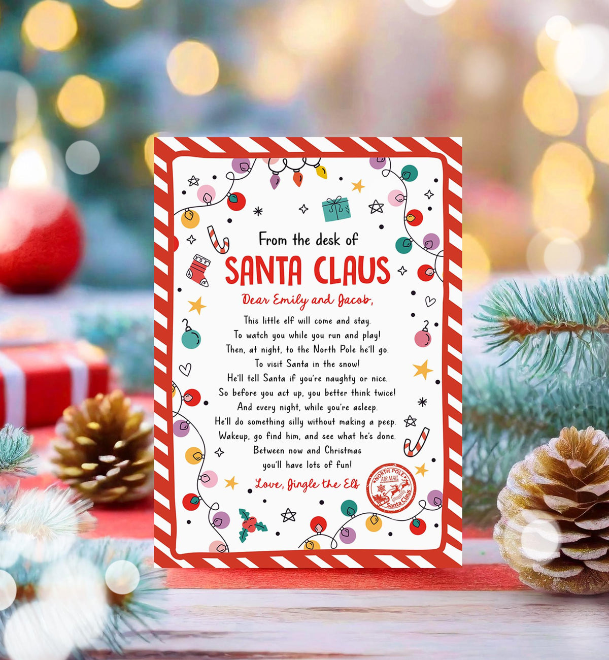 Editable From the Desk of Santa Claus First Time Elf Arrival Letter Return Letter Christmas Elf I&#39;m Back Digital Template Printable 0521