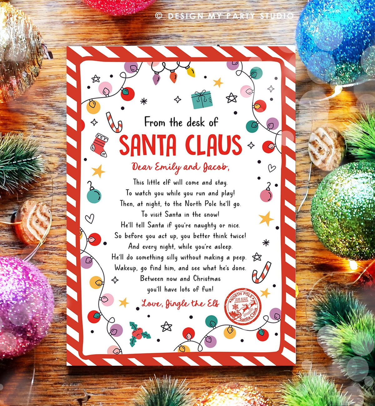Editable From the Desk of Santa Claus First Time Elf Arrival Letter Return Letter Christmas Elf I&#39;m Back Digital Template Printable 0521