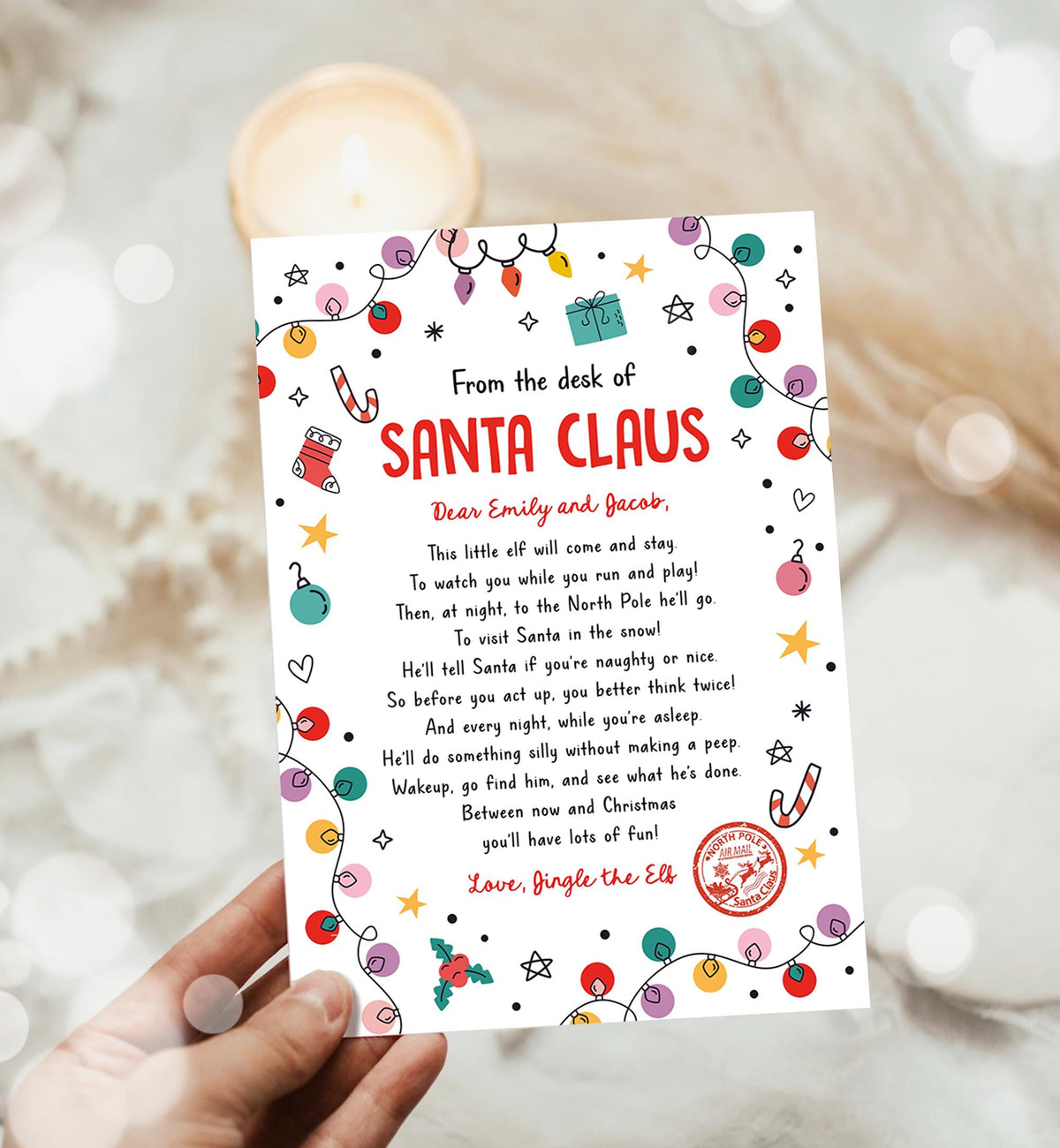 Editable From the Desk of Santa Claus First Time Elf Arrival Letter Return Letter Christmas Elf I&#39;m Back Digital Template Printable 0521