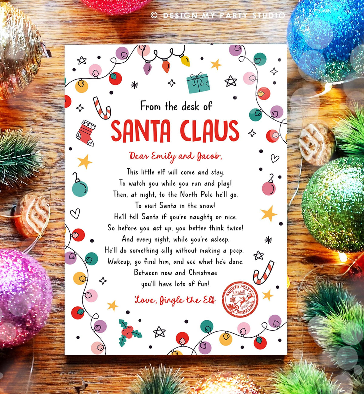 Editable From the Desk of Santa Claus First Time Elf Arrival Letter Return Letter Christmas Elf I&#39;m Back Digital Template Printable 0521