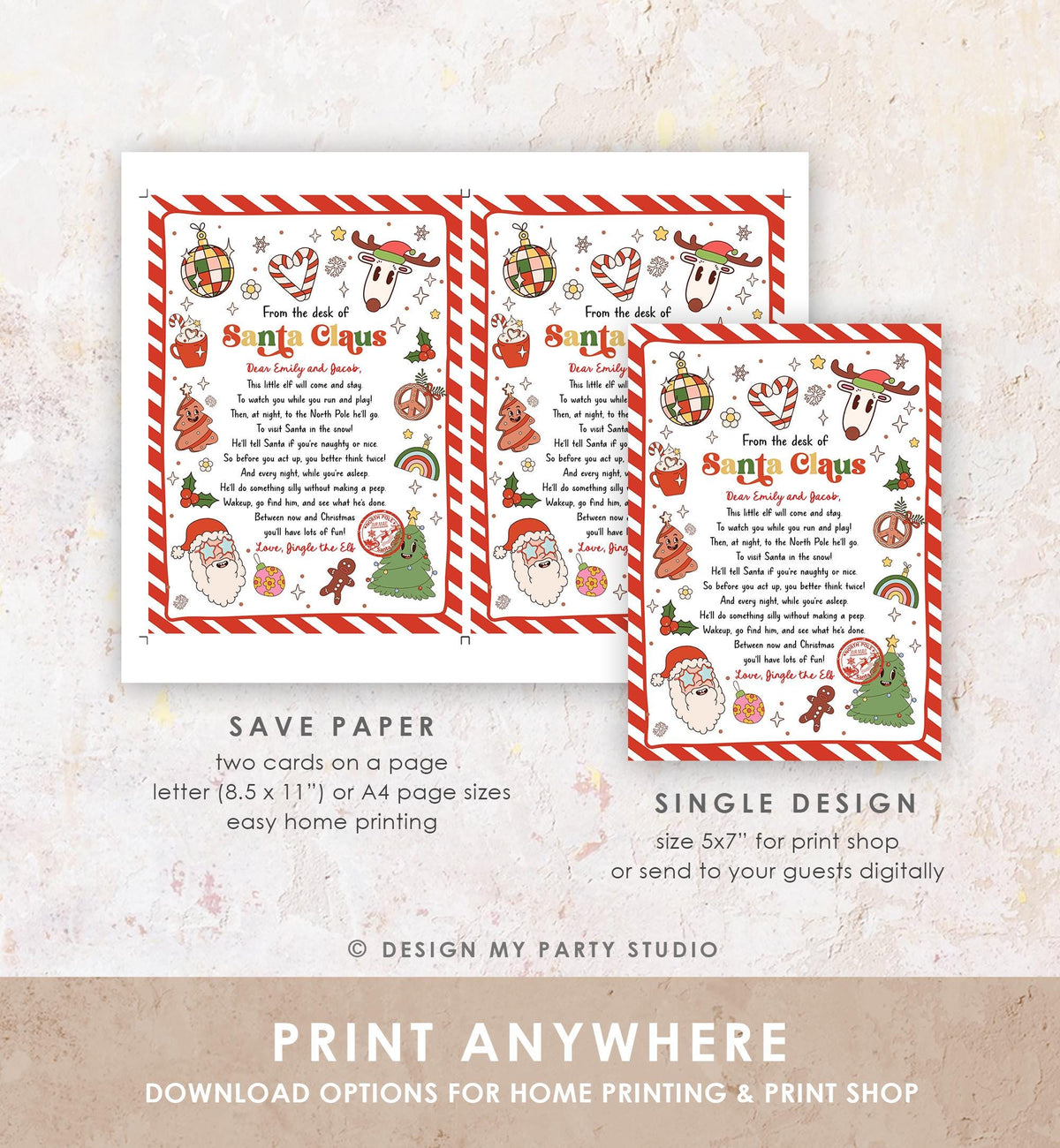 Editable From the Desk of Santa Claus First Time Elf Arrival Letter Return Letter Christmas Elf I&#39;m Back Digital Template Printable 0522