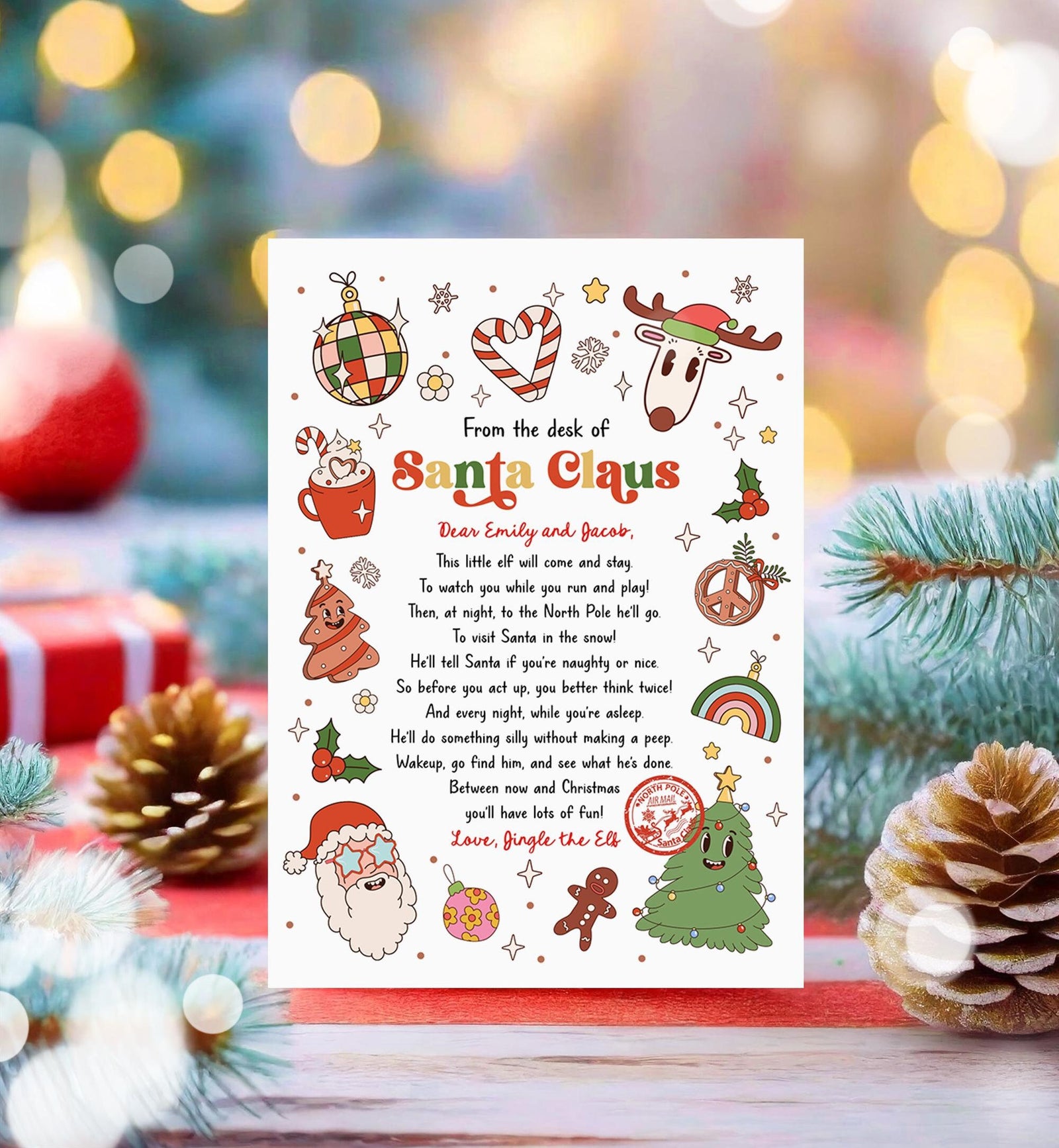 Editable From the Desk of Santa Claus First Time Elf Arrival Letter Return Letter Christmas Elf I'm Back Digital Template Printable 0522