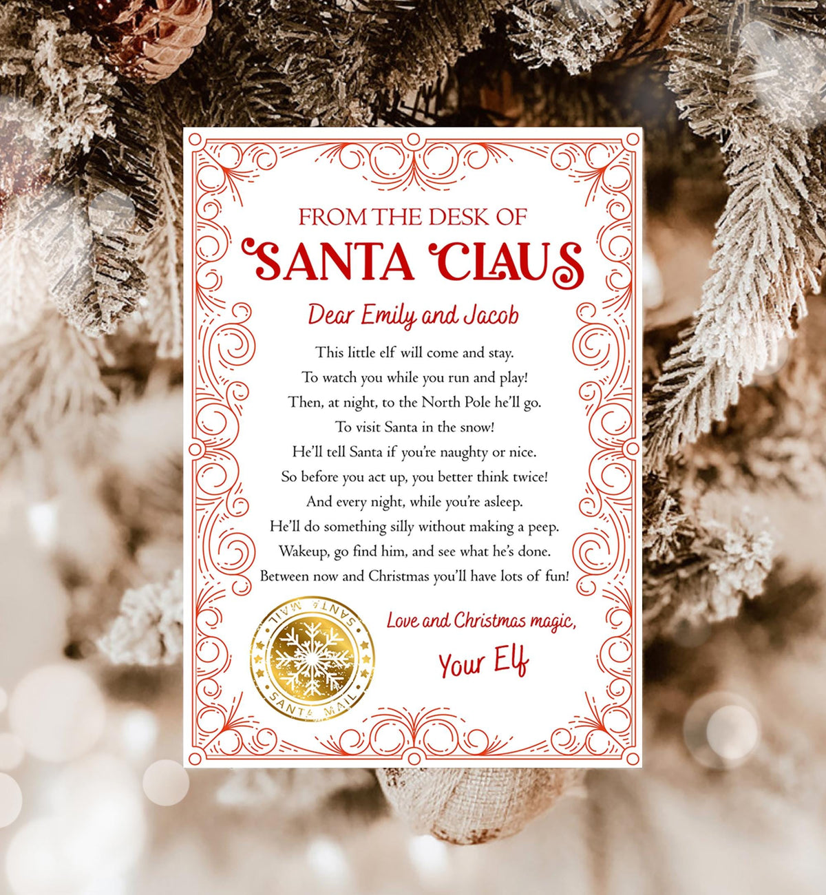 Editable From the Desk of Santa Claus First Time Elf Arrival Letter Return Letter Christmas Elf I&#39;m Back Digital Template Printable 0523
