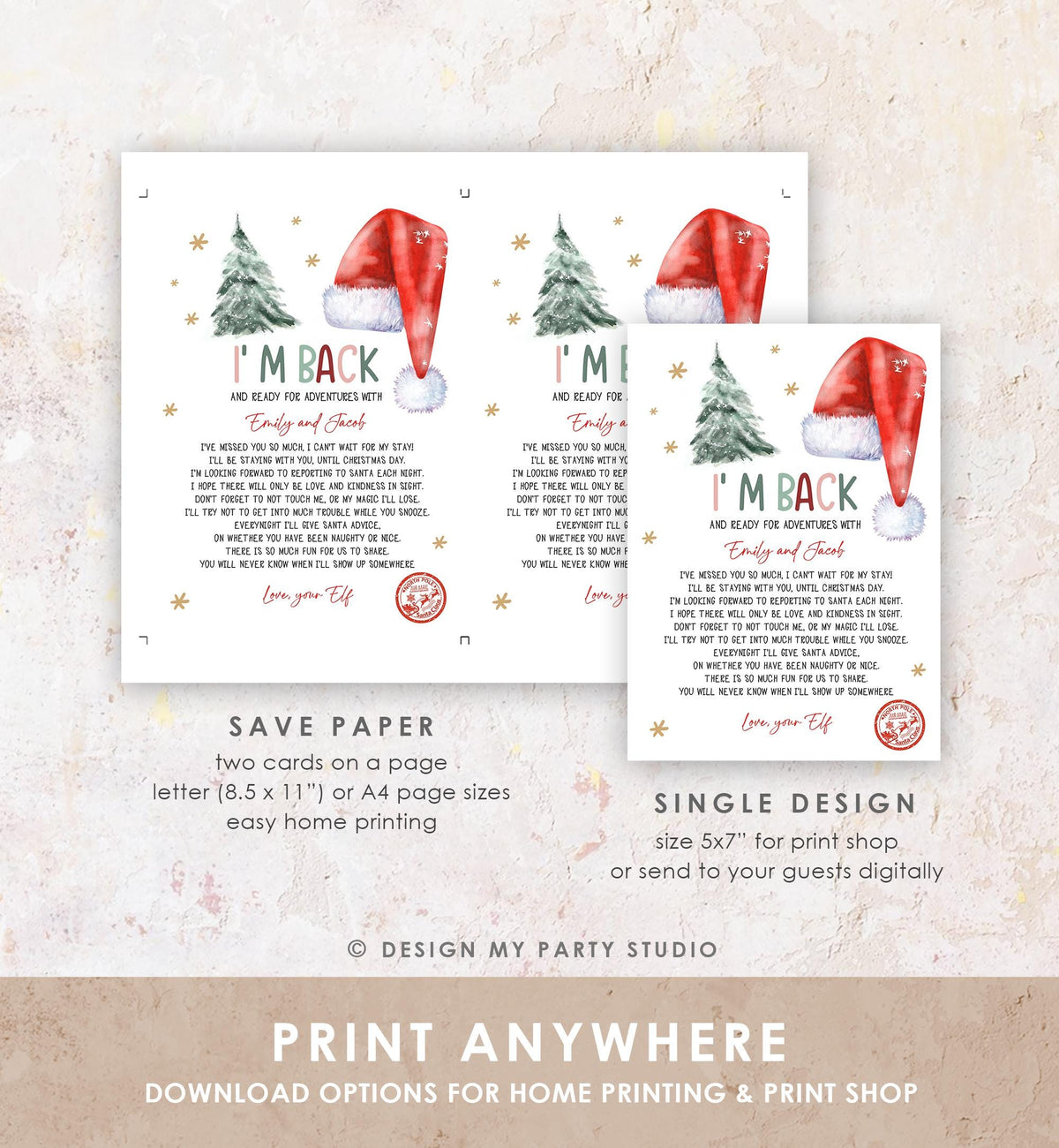 Editable Elf I&#39;m Back Arrival Letter Return Letter Christmas Elf Elf Welcome Christmas Elf Letter From Your Elf Printable Template 0444