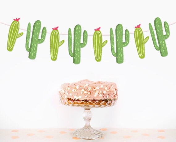 Cactus Garland Fiesta Birthday Party Decor Cactus Banner Mexican Fiesta Banner Fiesta Party Digital Download Printable 0079