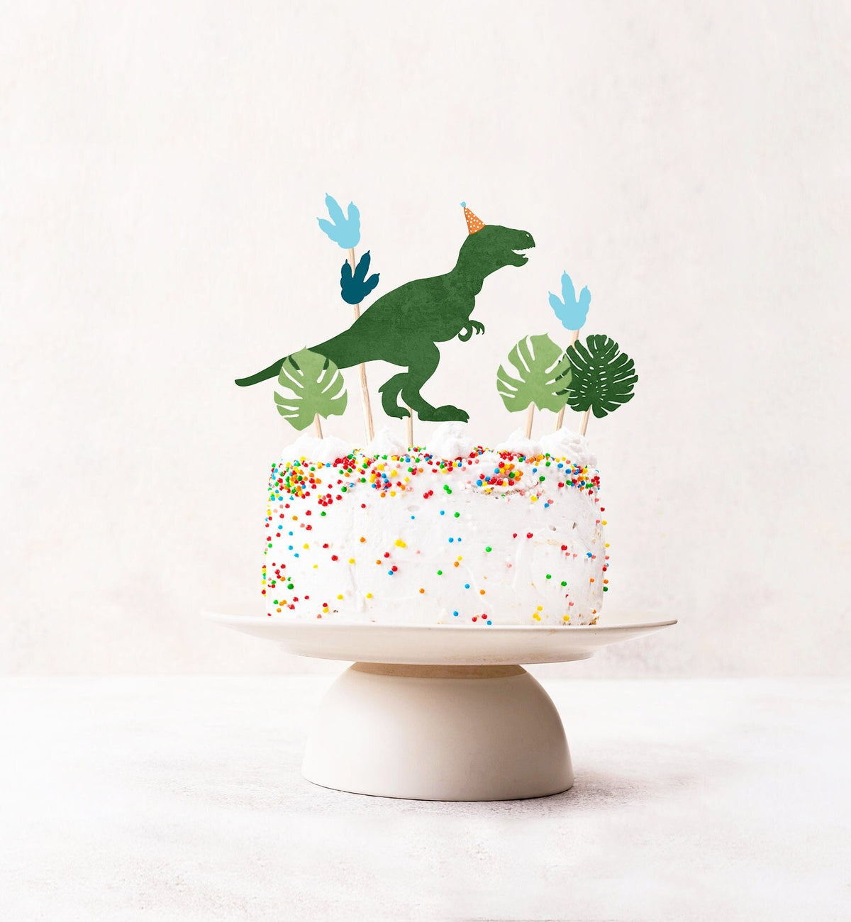 Dinosaur Cake Topper Centerpieces Dinosaur Birthday Party T-Rex Table Decor Rawr Leaves Prehistoric Digital Download Printable 0378 0389