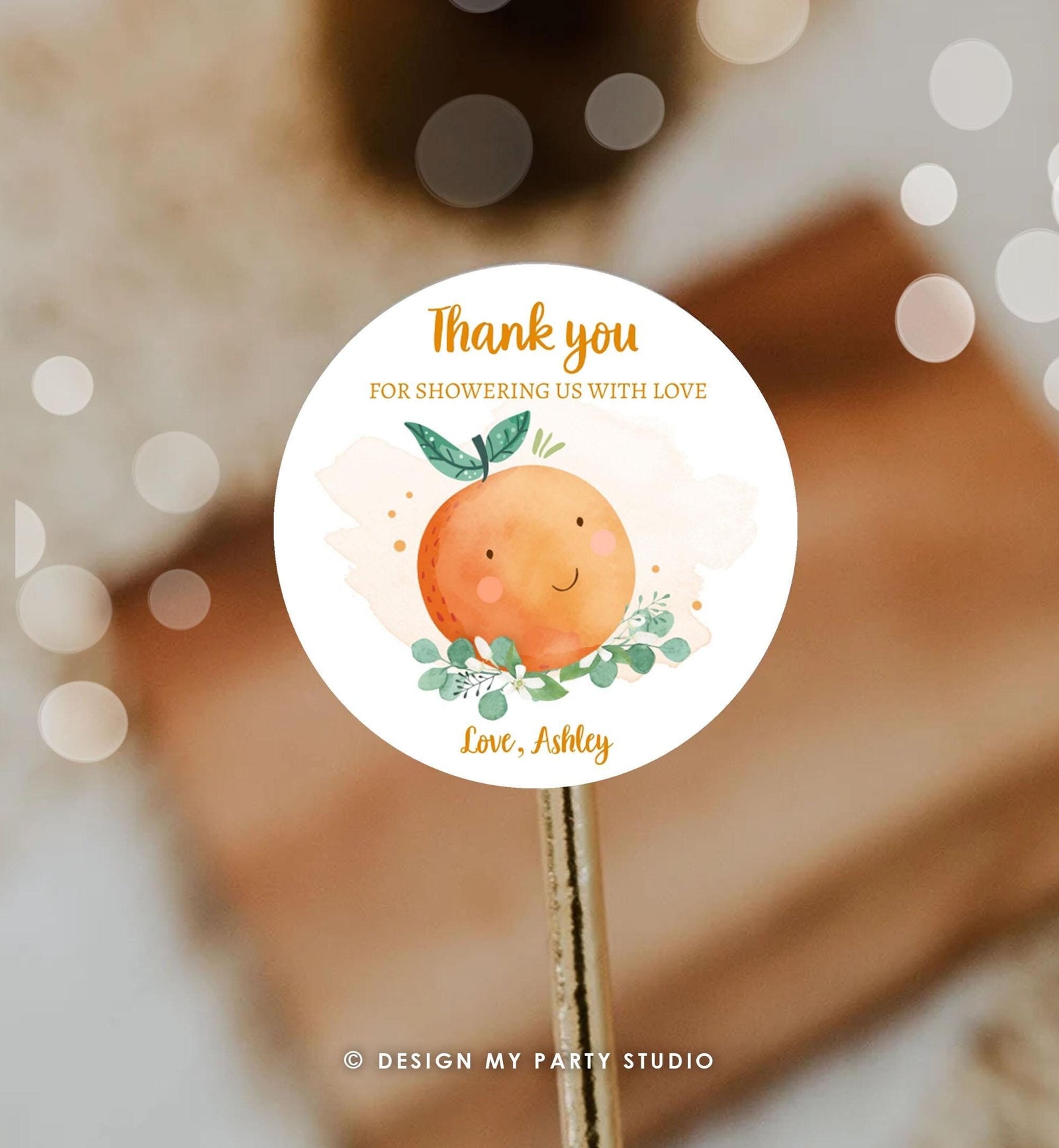 Editable A Little Cutie is on The Way Favor Tag Orange Clementine Baby Shower Cutie Sticker Gender Neutral Template Digital Printable 0330