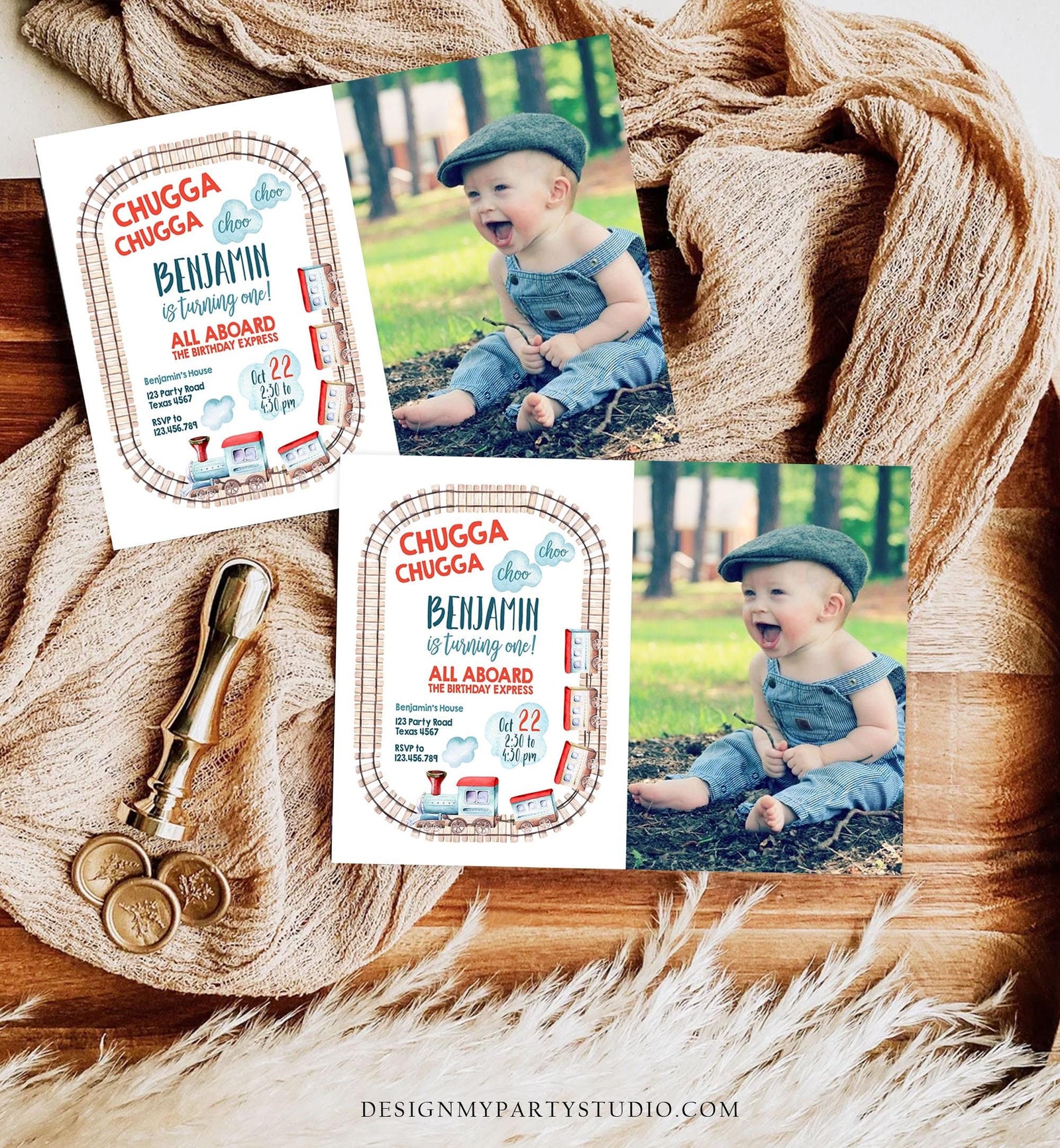 Editable Train Birthday Invitation Vintage Train Party Train Invitation Chugga Choo All Aboard Boy Download Printable Template Evite 0149