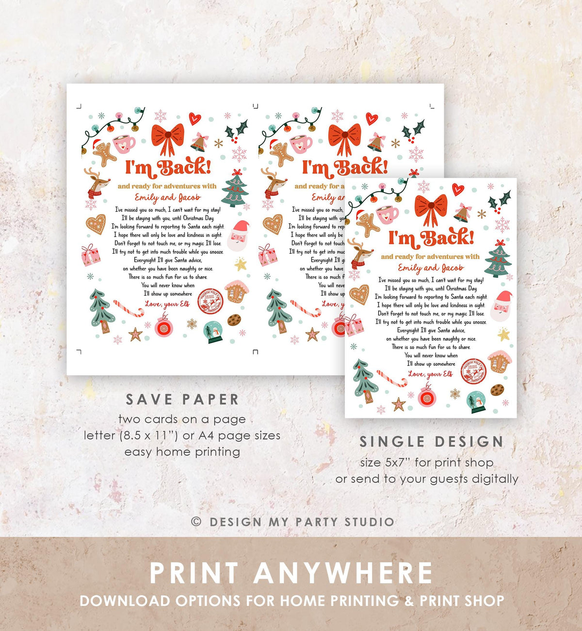 Editable Elf Arrival Letter Return Letter Christmas Elf I&#39;m Back Elf Welcome Christmas Elf Letter From Your Elf Printable Template 0529