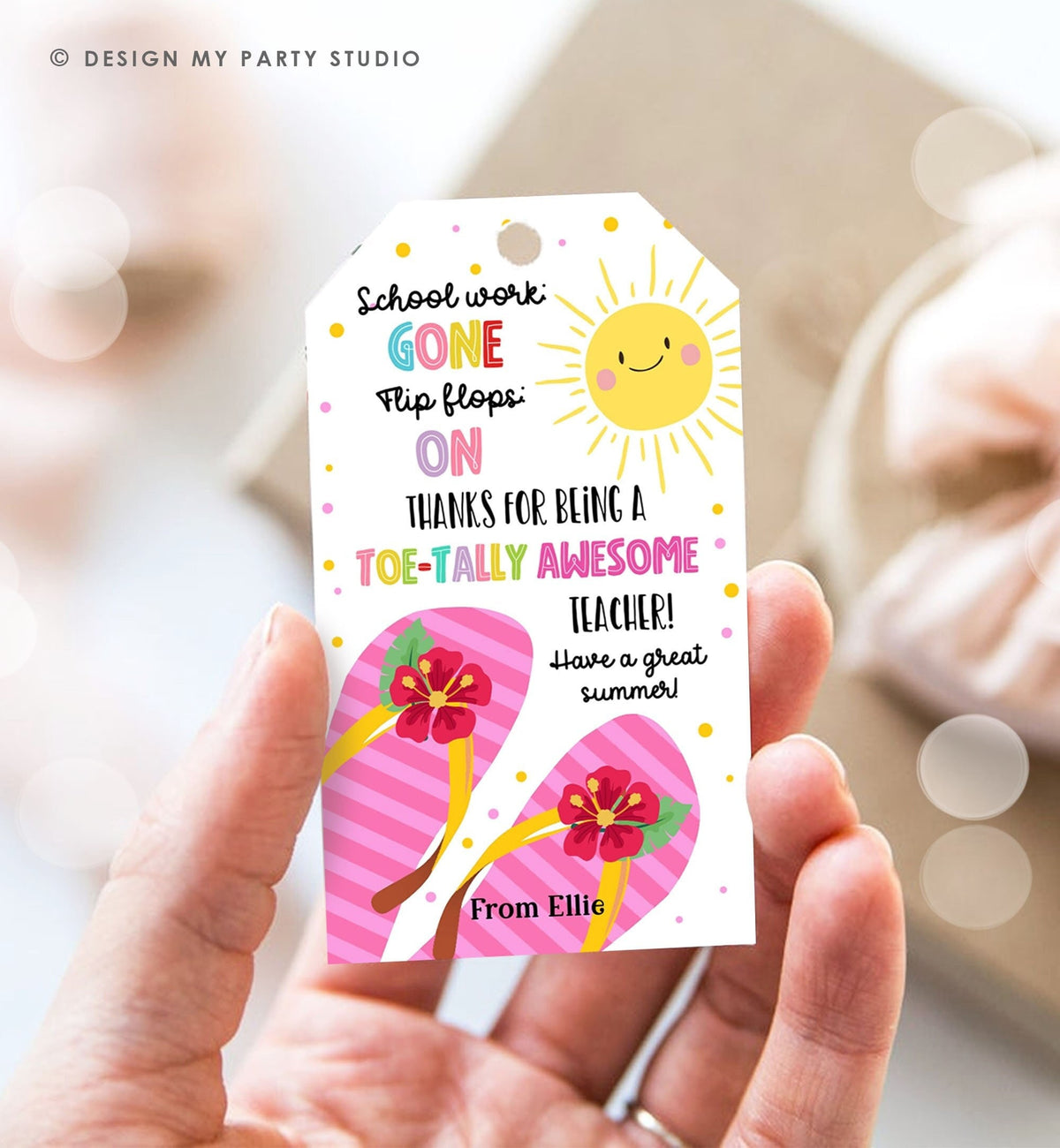 Editable Summer Teacher Appreciation Gift Tag Kids Nail Polish Gift Nail Salon Gift Card End Of School Year Digital Template Printable 0464