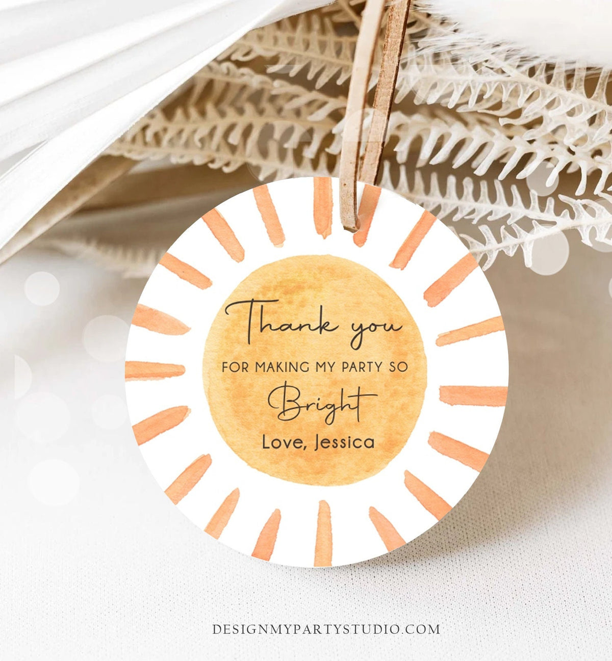 Editable Sunshine Favor tags Little Sunshine Birthday Thank you Sticker Trip Around The Sun Boho Sun Digital Template Printable 0431