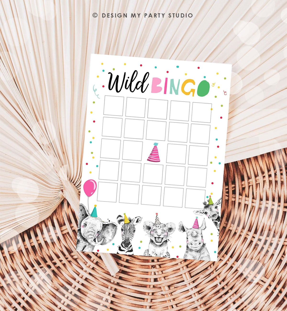 Editable Wild Bingo Birthday Game Party Animals Safari Animals Safari Bingo Work Party Classroom Activity Digital Template Printable 0322