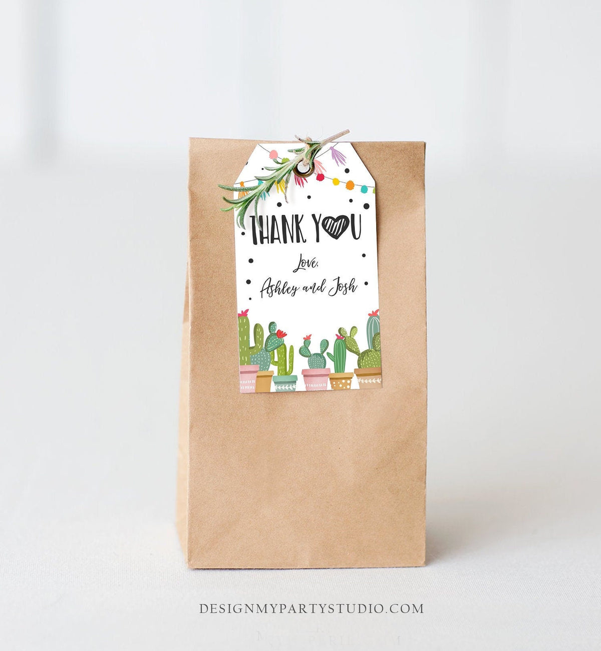 Editable Cactus Fiesta Favor Tag Fiesta Thank You Tag Mexican Muchas Gracias Bridal Shower Succulent Couples Digital Template Printable 0254
