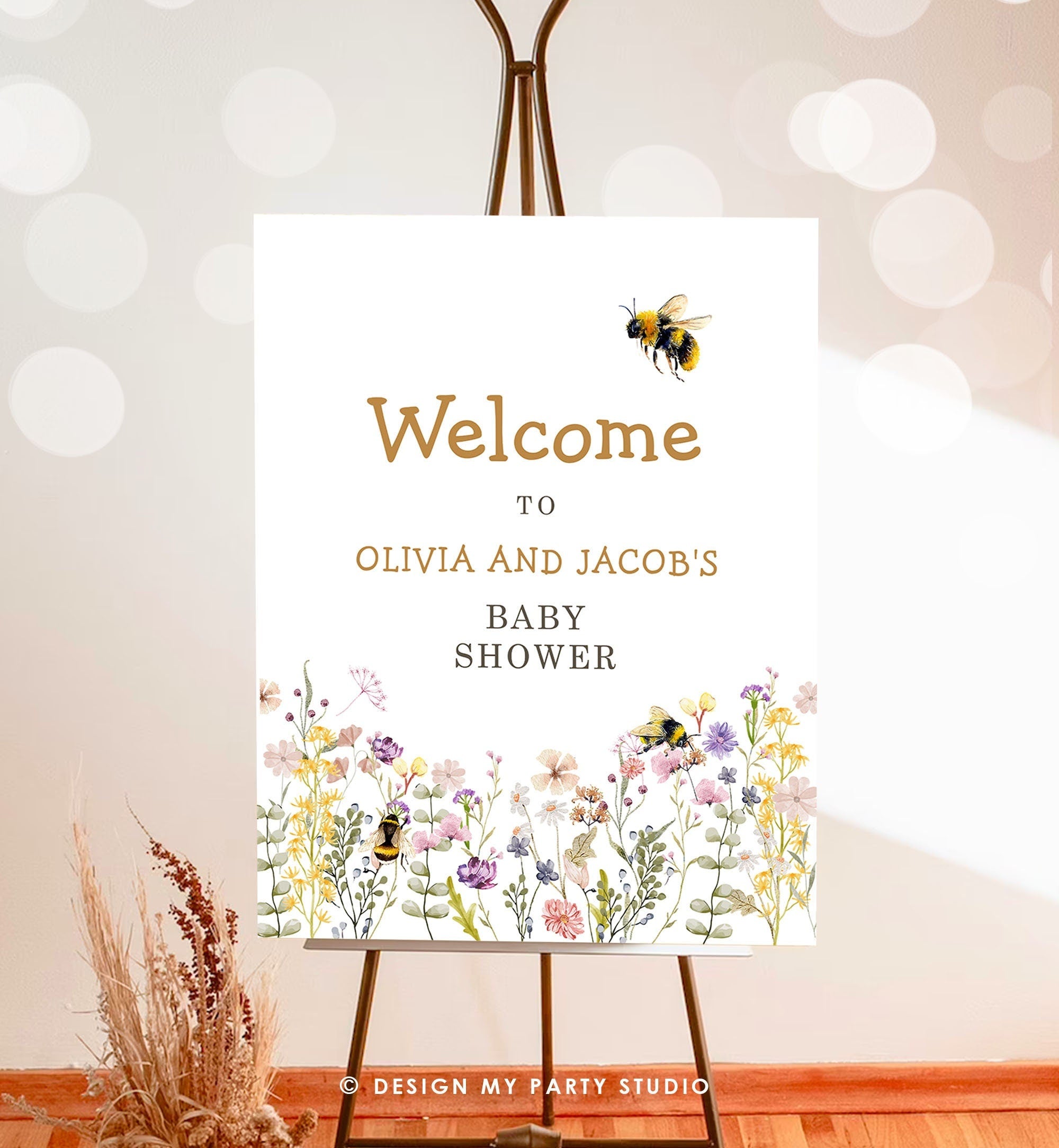 Editable Bee Welcome Sign Honey Baby Shower Mama to Bee Yard Sign Sweet as Can Bee Birthday Summer Poster Digital Template Printable 0502