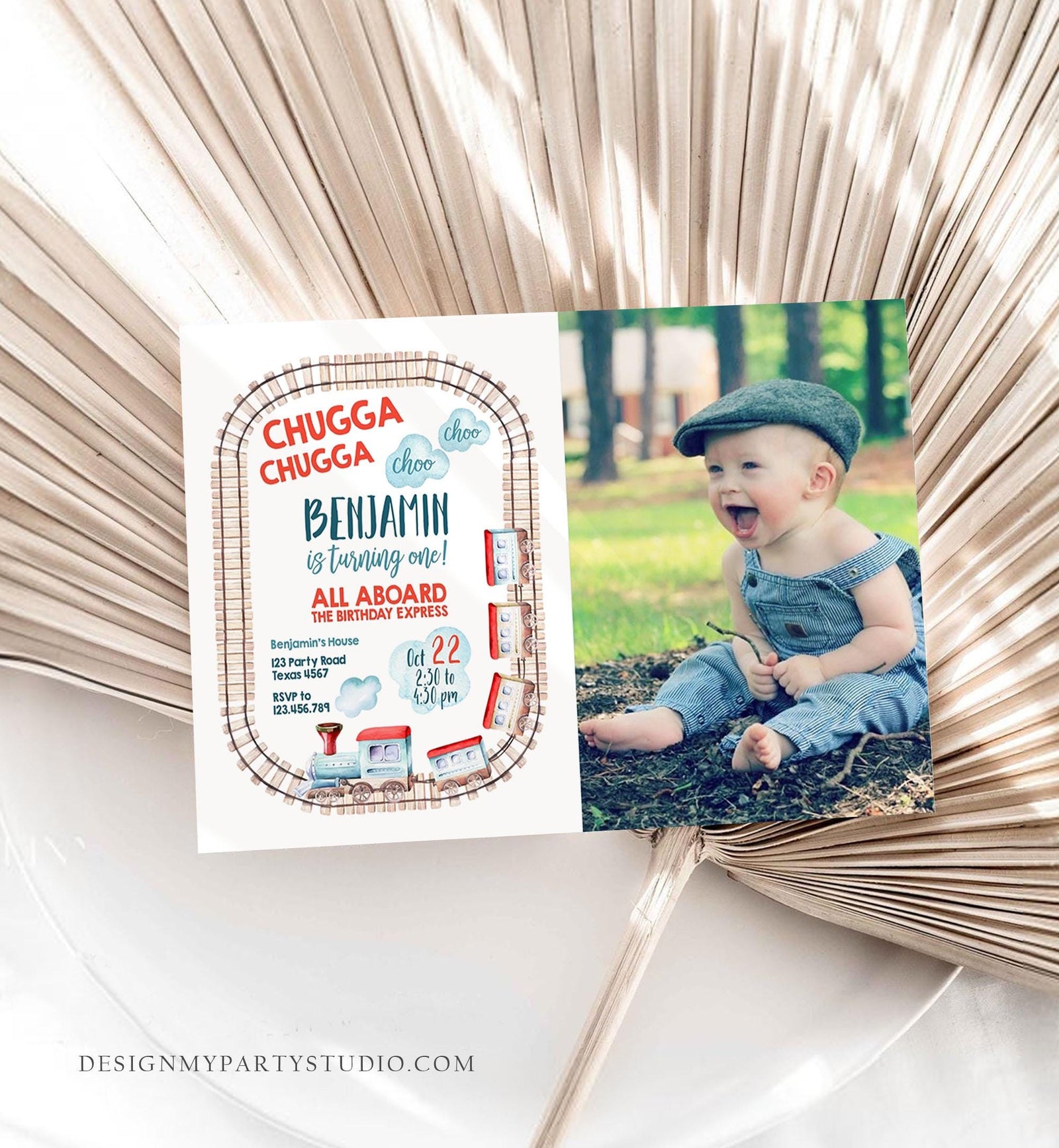 Editable Train Birthday Invitation Vintage Train Party Train Invitation Chugga Choo All Aboard Boy Download Printable Template Evite 0149
