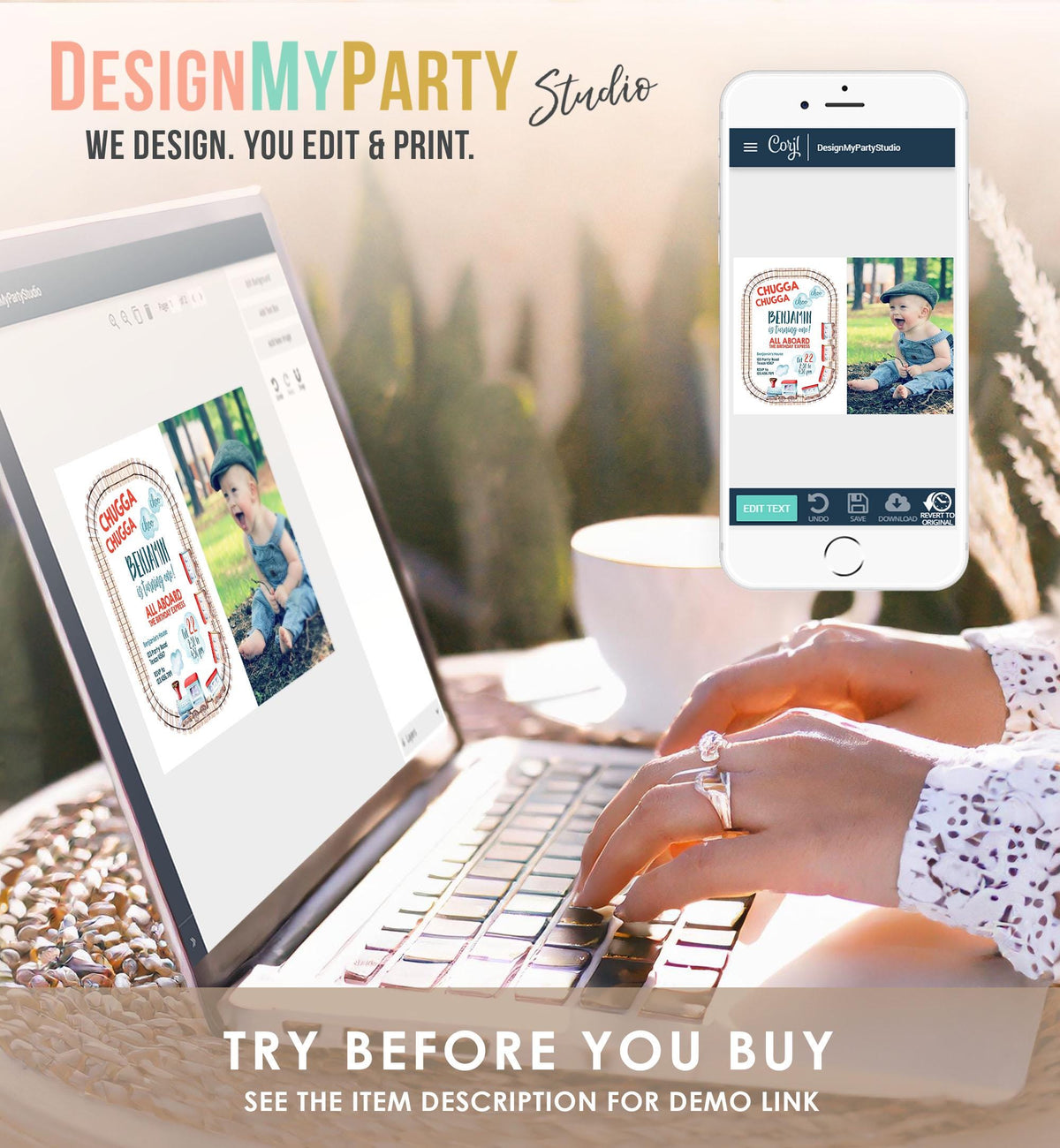 Editable Train Birthday Invitation Vintage Train Party Train Invitation Chugga Choo All Aboard Boy Download Printable Template Evite 0149