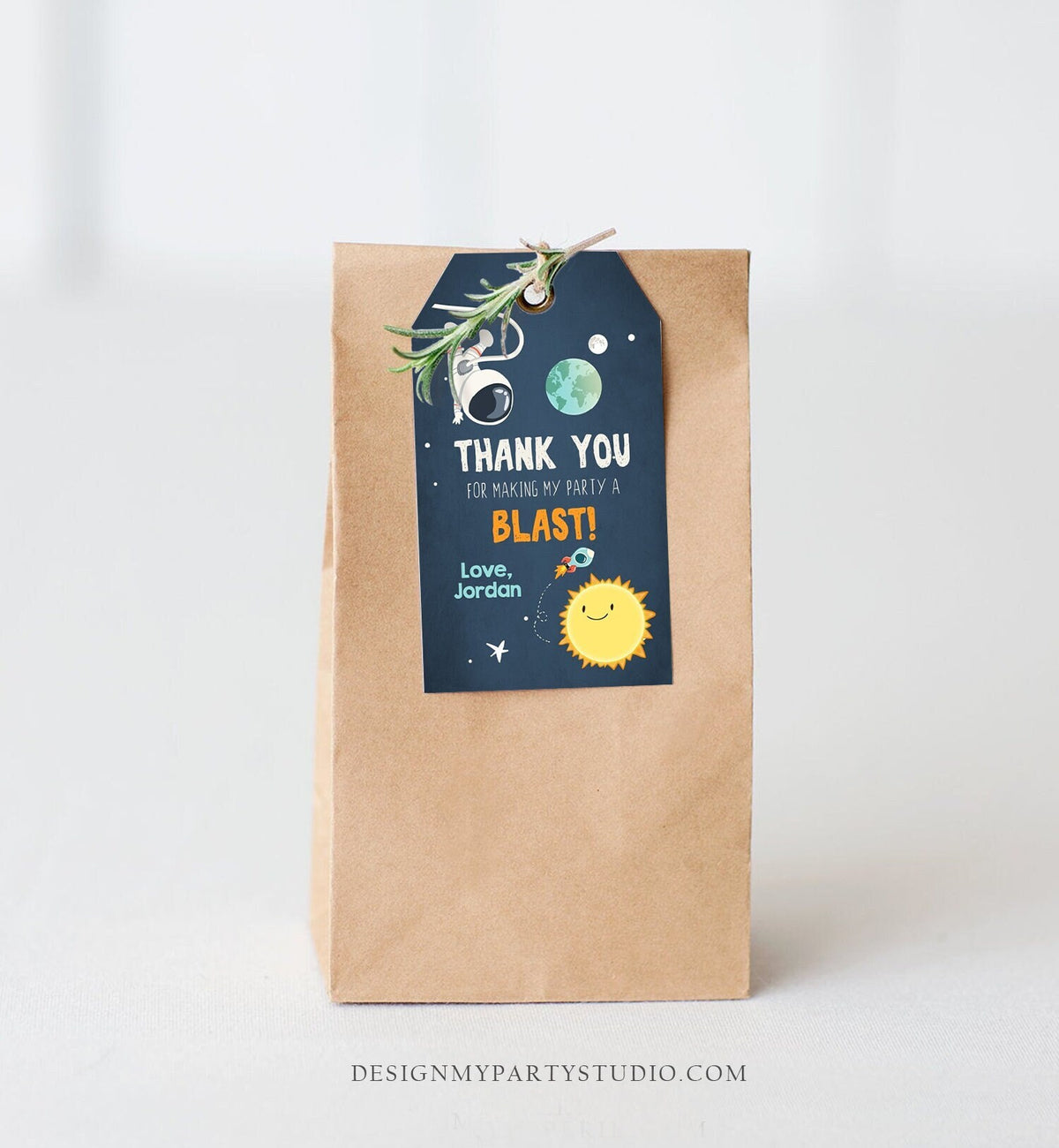 Editable Outer Space Favor Tag Space Birthday Thank You Label Rocket Gift Astronaut Party Shower Digital Download Template Printable 0046
