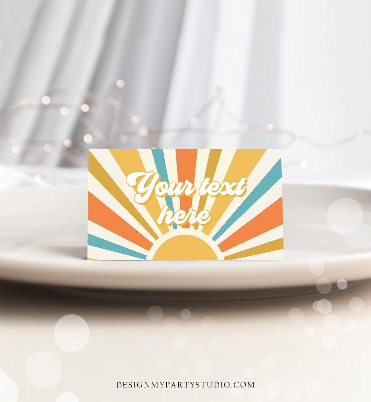 Editable Food Labels Sun Birthday Boho Sun Food Labels Place Tent Trip Around the Sun Ray of Sonshine Shower Digital Template Printable 0457