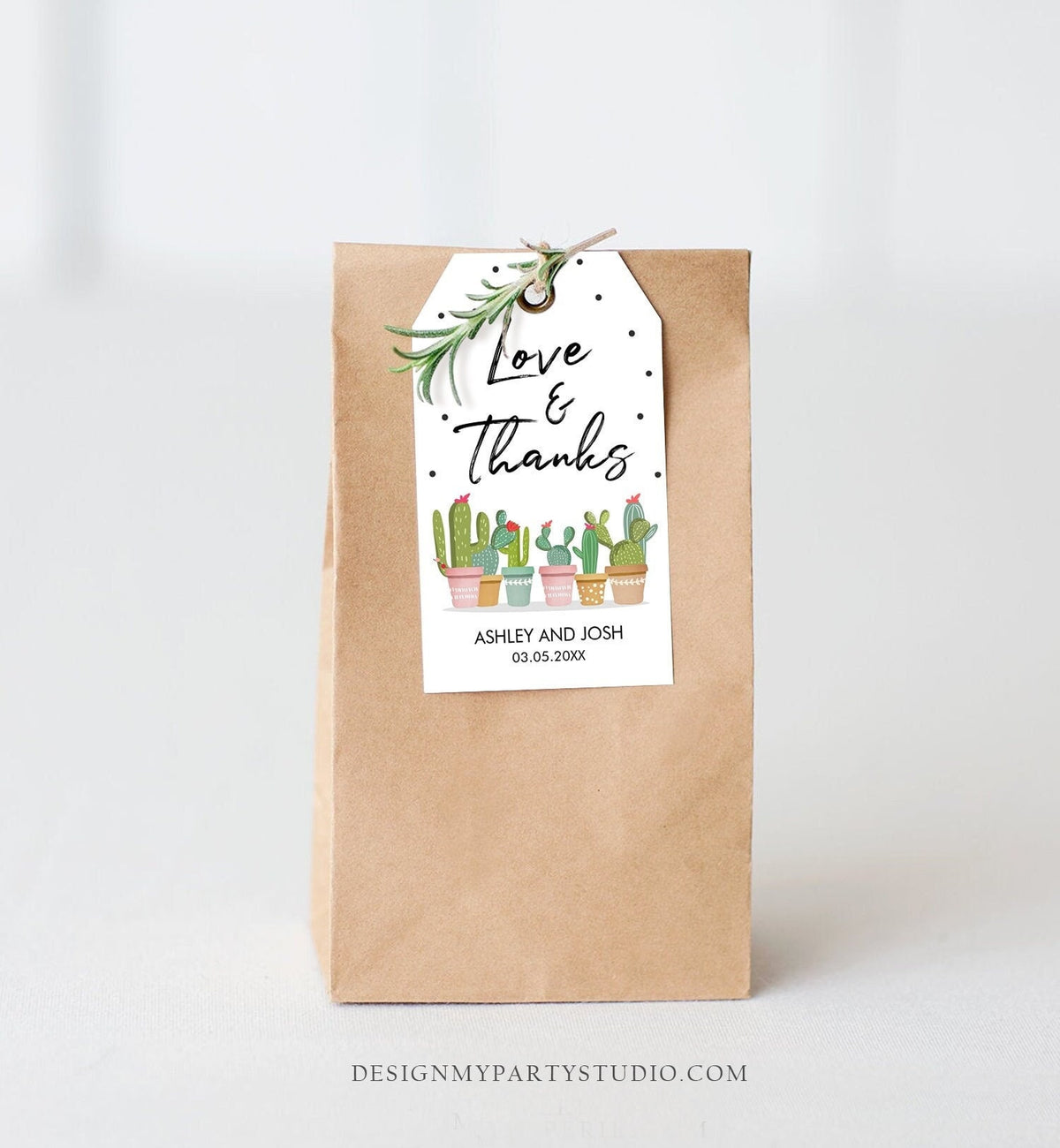 Editable Cactus Fiesta Favor Tags Fiesta Love and Thanks Mexican Muchas Gracias Bridal Shower Succulent Couples Shower Corjl Template 0254