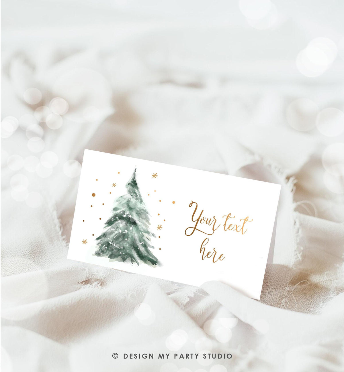 Editable Christmas Food Tent Cards Winter Tree Labels Winter Birthday Baby Shower Place Card Cold Outside Digital Template Printable 0363
