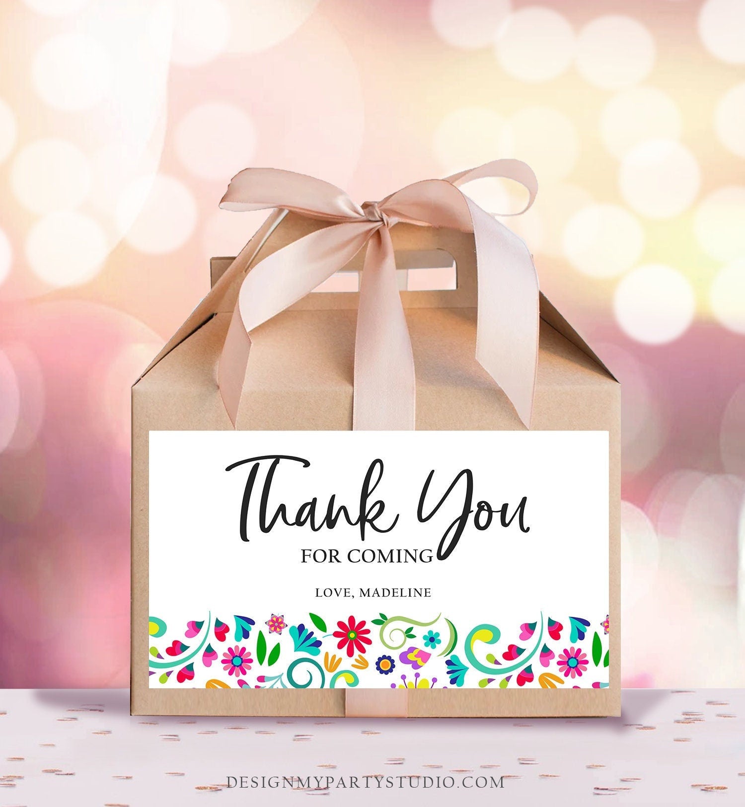 Editable Fiesta Gable Gift Box Label Fiesta Birthday Shower Mexican Treat Box Mexico First Fiesta Digital Download Template Printable 0466