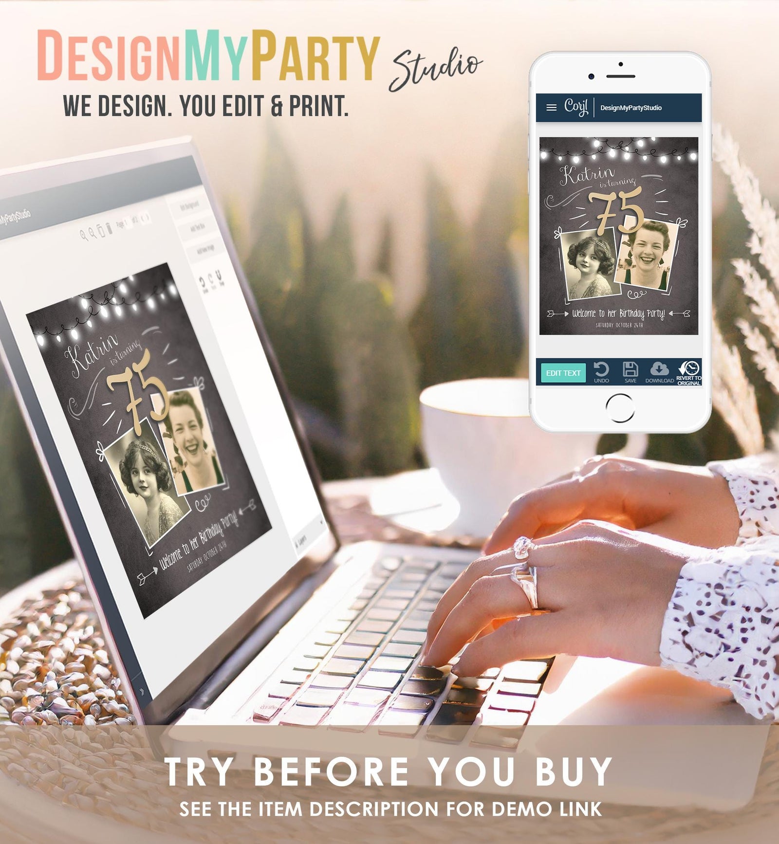 Editable Adult Birthday 90th 80th 70th Birthday Party Welcome Sign Poster Rustic Neutral Woman Men Decor Digital Template Printable 0230