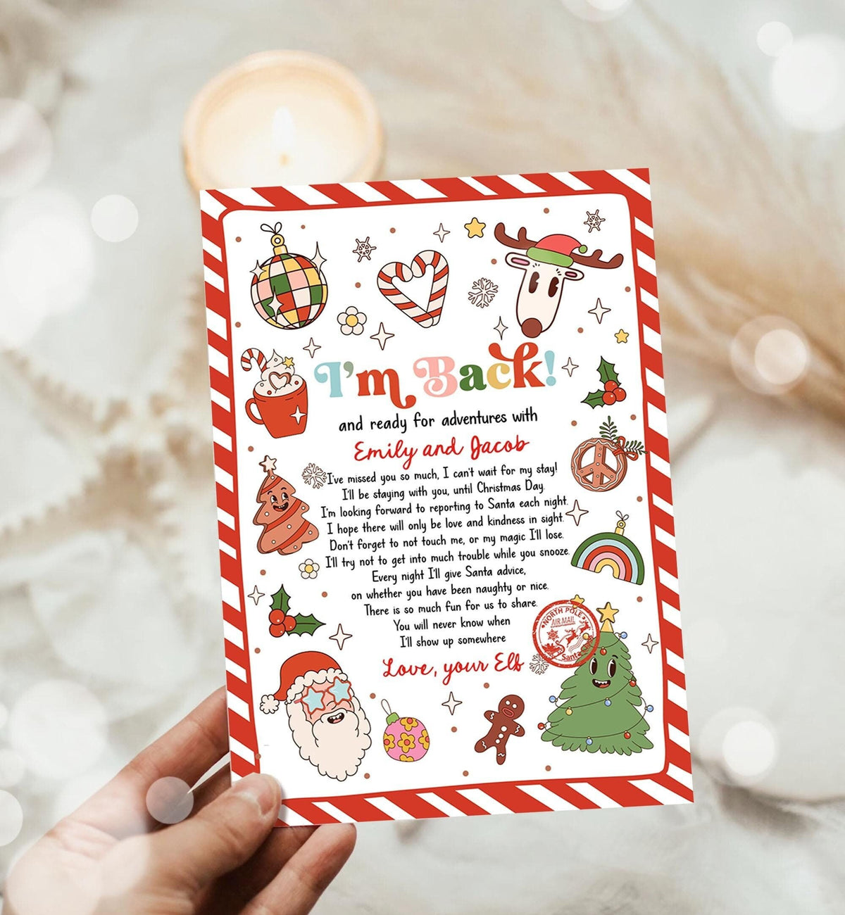 Editable Elf Arrival Letter Return Letter Christmas Elf I&#39;m Back Elf Welcome Christmas Elf Letter From Your Elf Printable Template 0522
