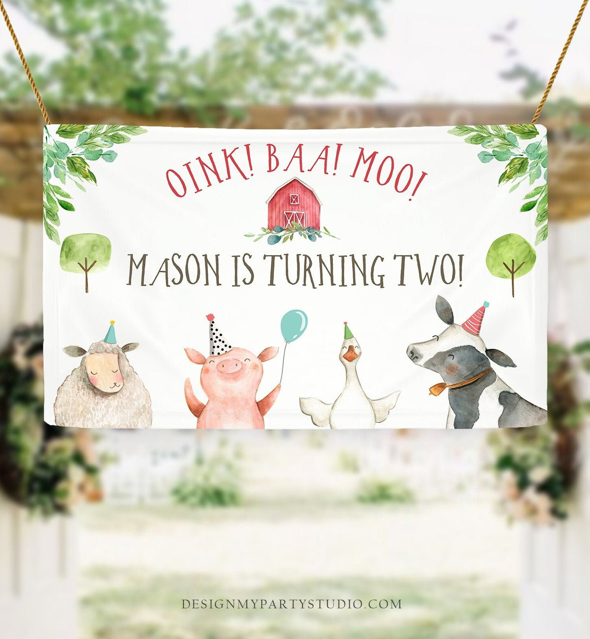 Editable Farm Backdrop Banner Boy Farm Birthday Boy Farm Animals Yard Sign Poster Decor Barnyard Digital Download Template Printable 0155