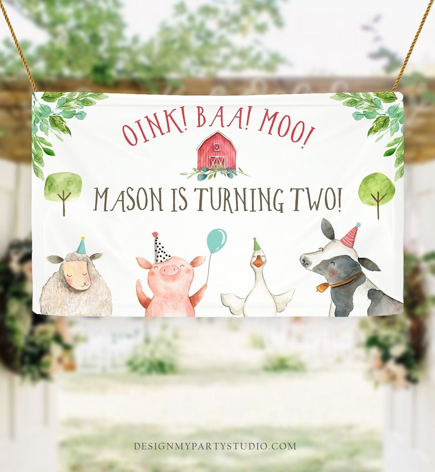 Editable Farm Backdrop Banner Boy Farm Birthday Boy Farm Animals Yard Sign Poster Decor Barnyard Digital Download Template Printable 0155