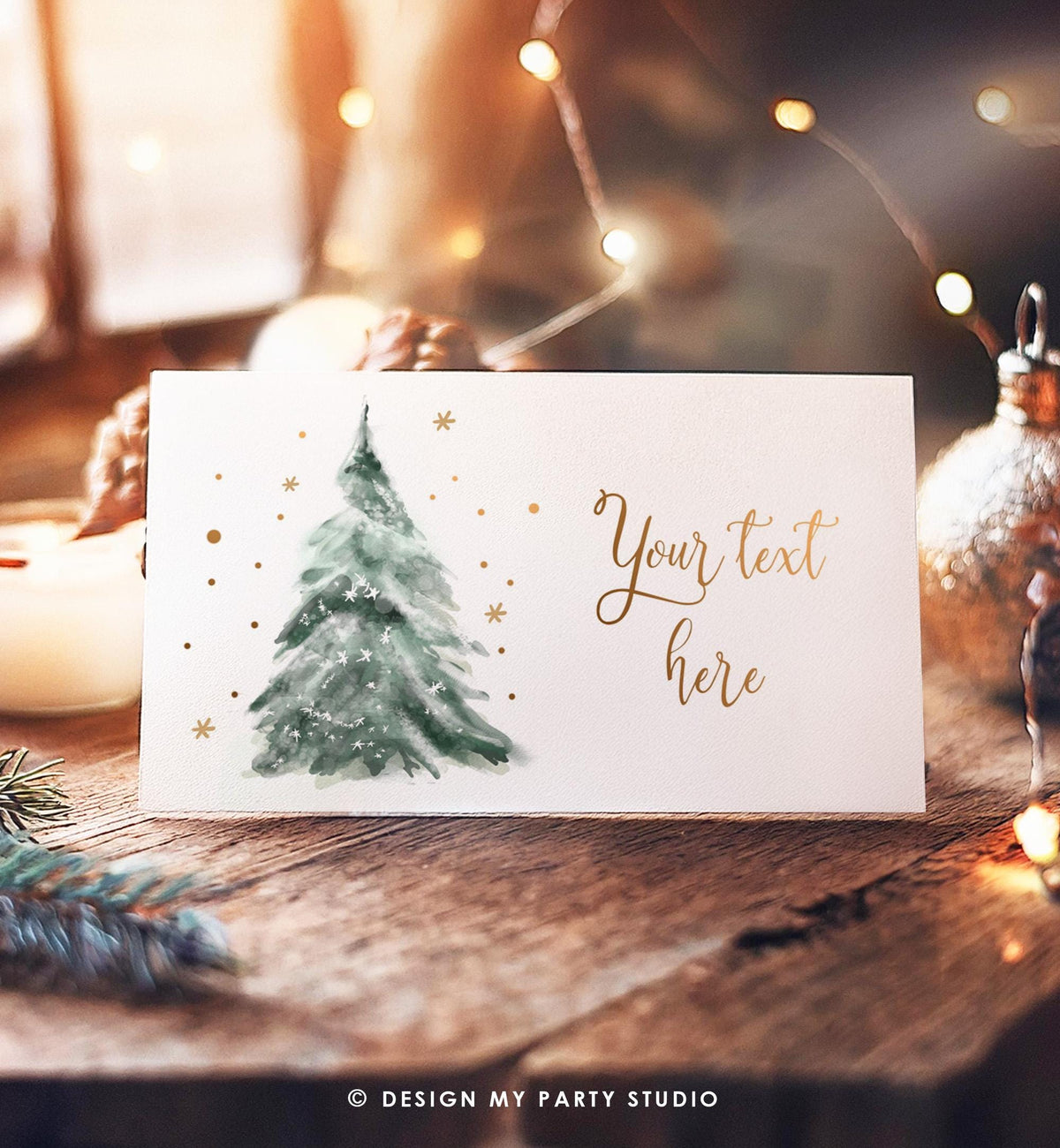 Editable Christmas Food Tent Cards Winter Tree Labels Winter Birthday Baby Shower Place Card Cold Outside Digital Template Printable 0363