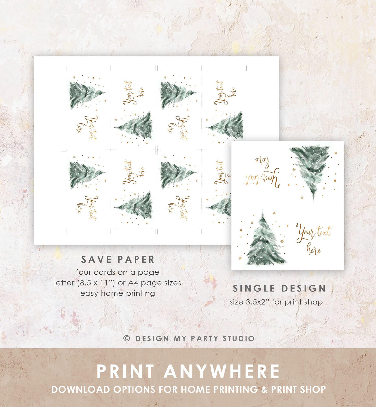 Editable Christmas Food Tent Cards Winter Tree Labels Winter Birthday Baby Shower Place Card Cold Outside Digital Template Printable 0363