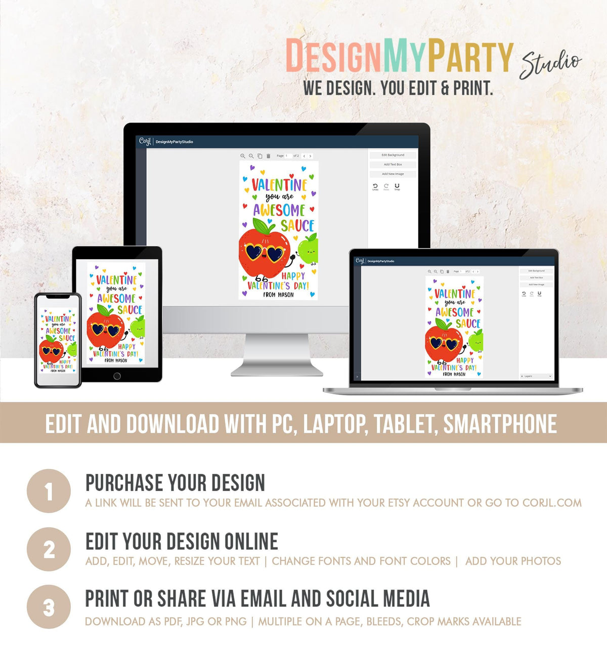 Editable You&#39;re Awesome Sauce Valentines Day Gift Tag Applesauce Fruit Juice Pouch Favor Kids School Classroom Template Printable 0370