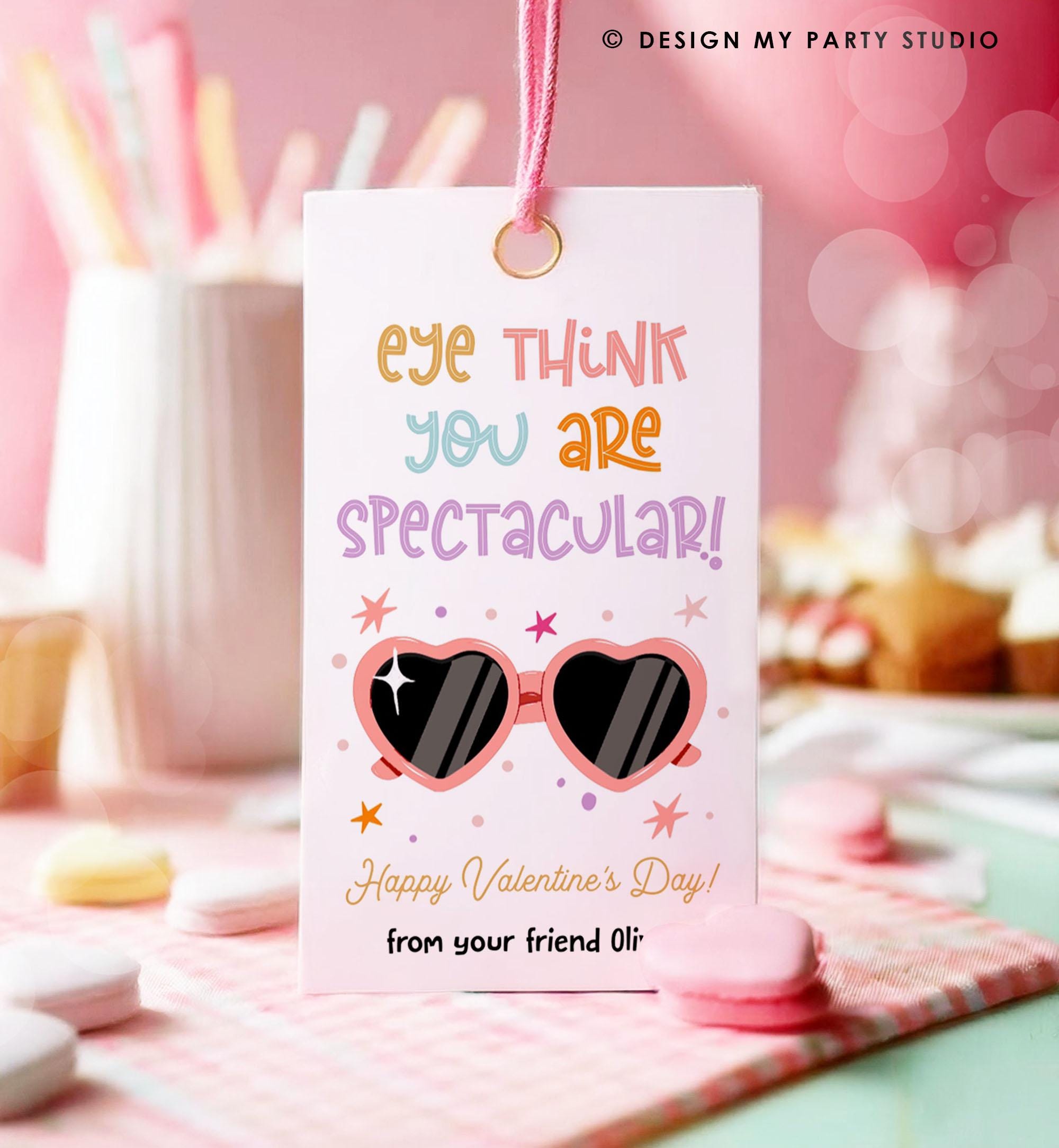 Editable Sunglasses Valentines Tag Valentines Glasses Eye Think You Are Spectacular Non Candy Kids School Classroom Template Printable 0370