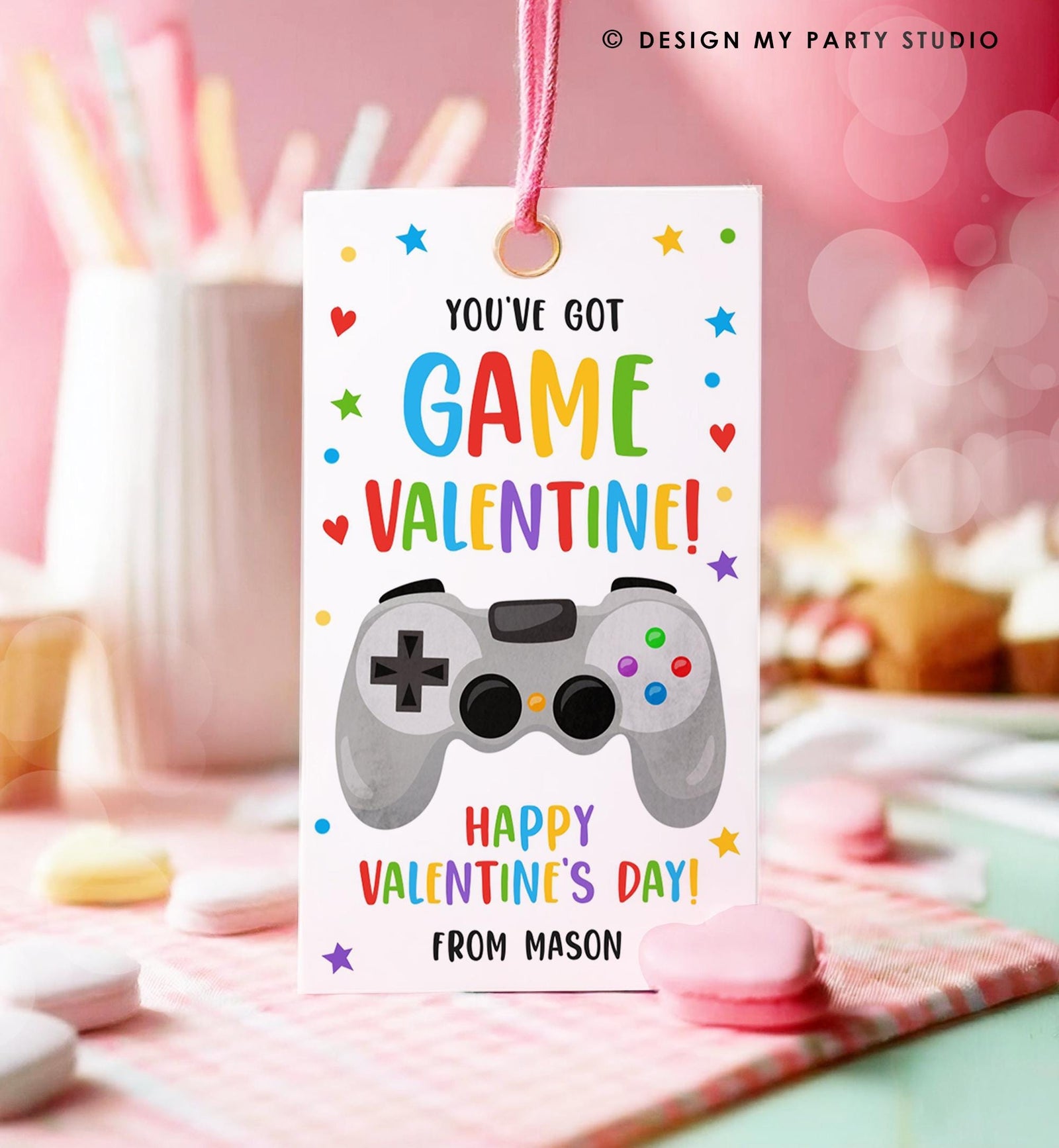 Editable You've Got Game Valentines Day Gift Tag Gaming Video Game Gamer Non-Candy Kids School Classroom Template Printable 0370