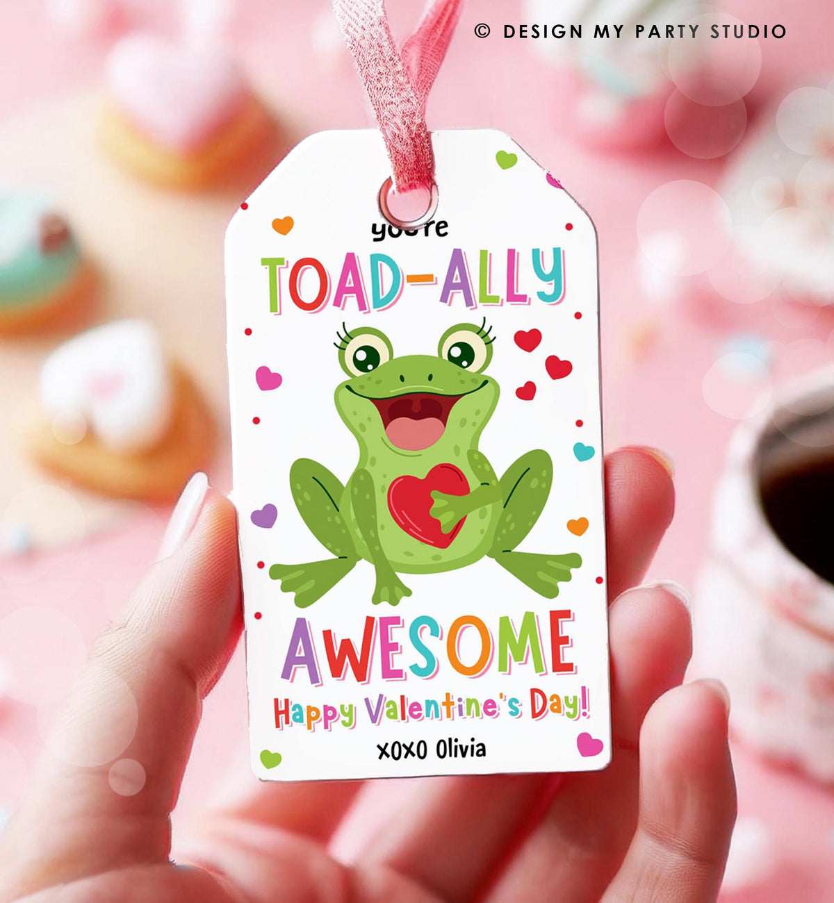 Editable You&#39;re Toad-Ally Awesome Valentines Day Gift Tag Valentine Frog Toad Goody Bag Favor Kids School Classroom Template Printable 0370