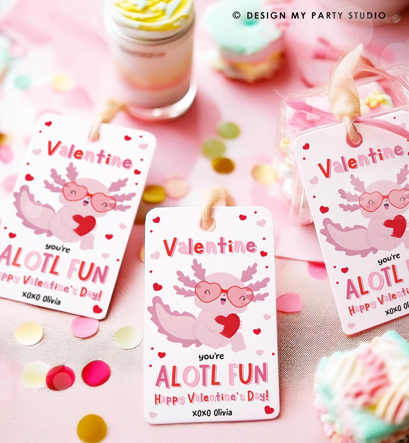 Editable Axolotl You're Alotl Fun Valentines Day Gift Tag Valentine Fish Ocean Goody Bag Favor Kids School Classroom Template Printable 0370
