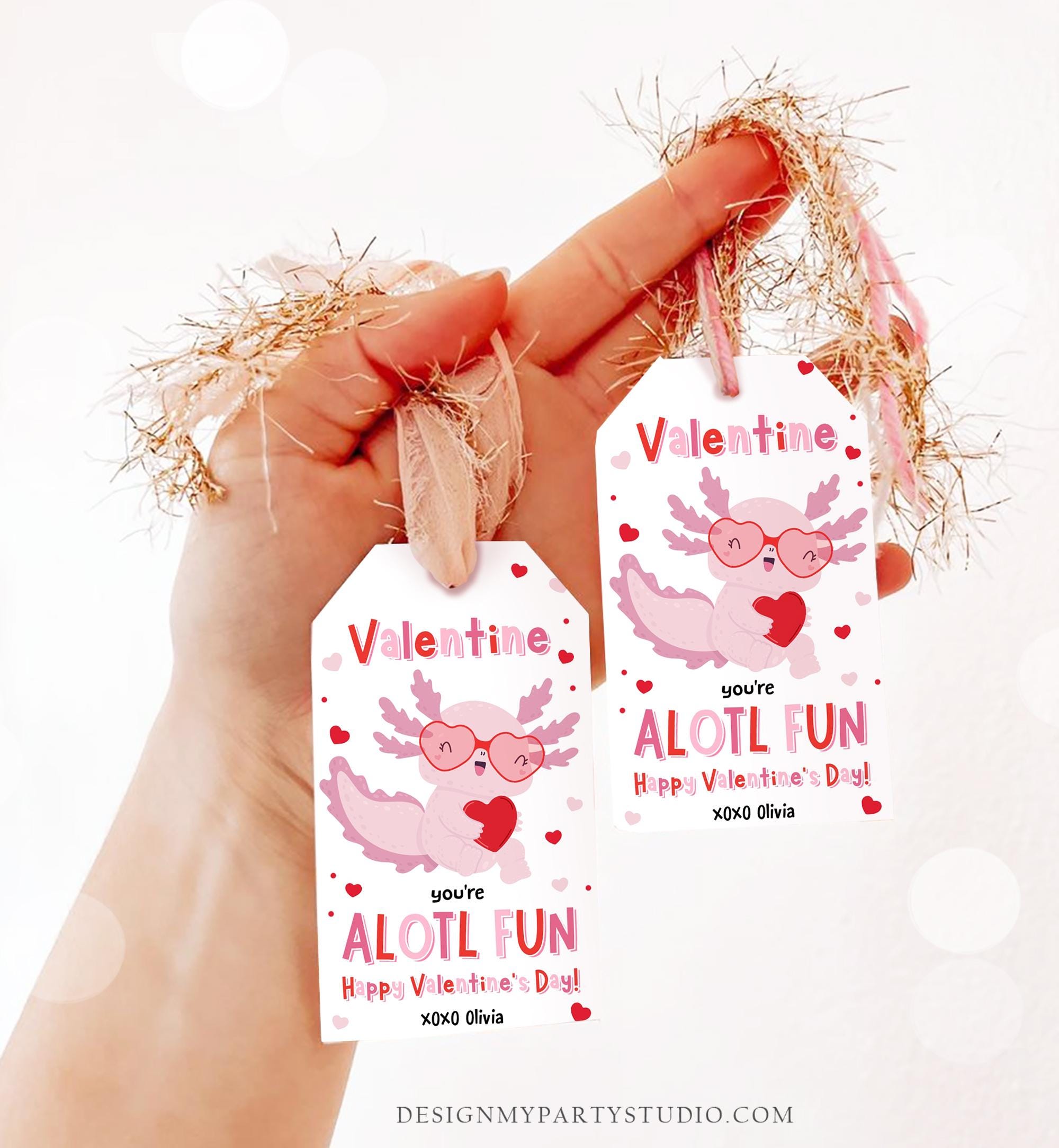 Editable Axolotl You're Alotl Fun Valentines Day Gift Tag Valentine Fish Ocean Goody Bag Favor Kids School Classroom Template Printable 0370