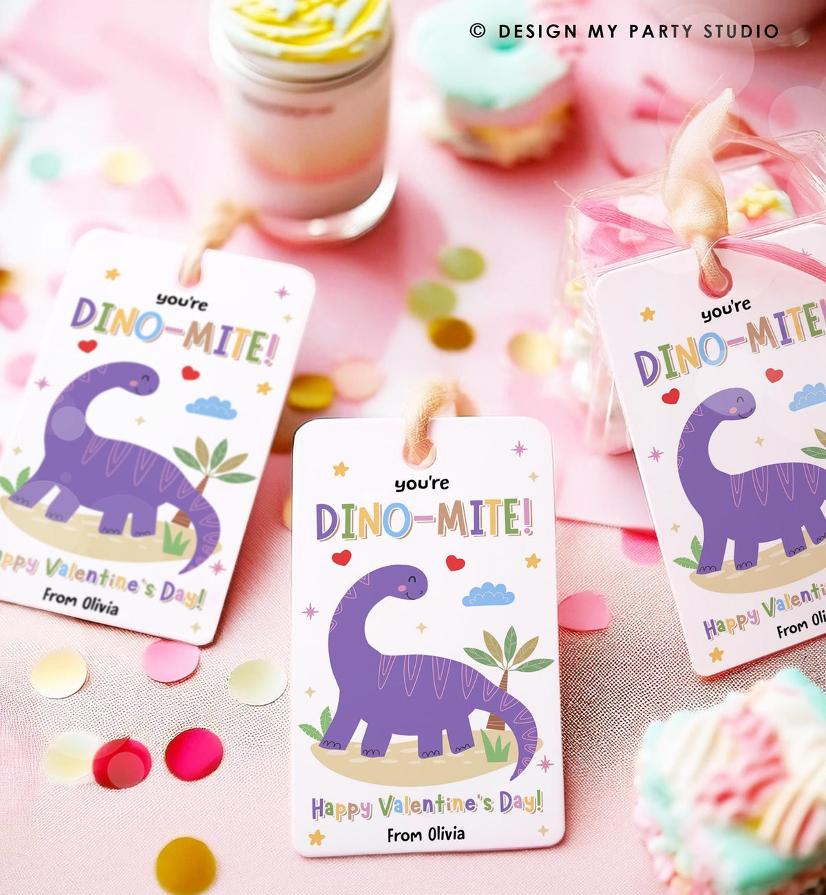 Editable You&#39;re Dino-Mite Valentines Day Gift Tag Dinosaur Dino Dinomite Card Favor Kids School Classroom Template Printable 0370