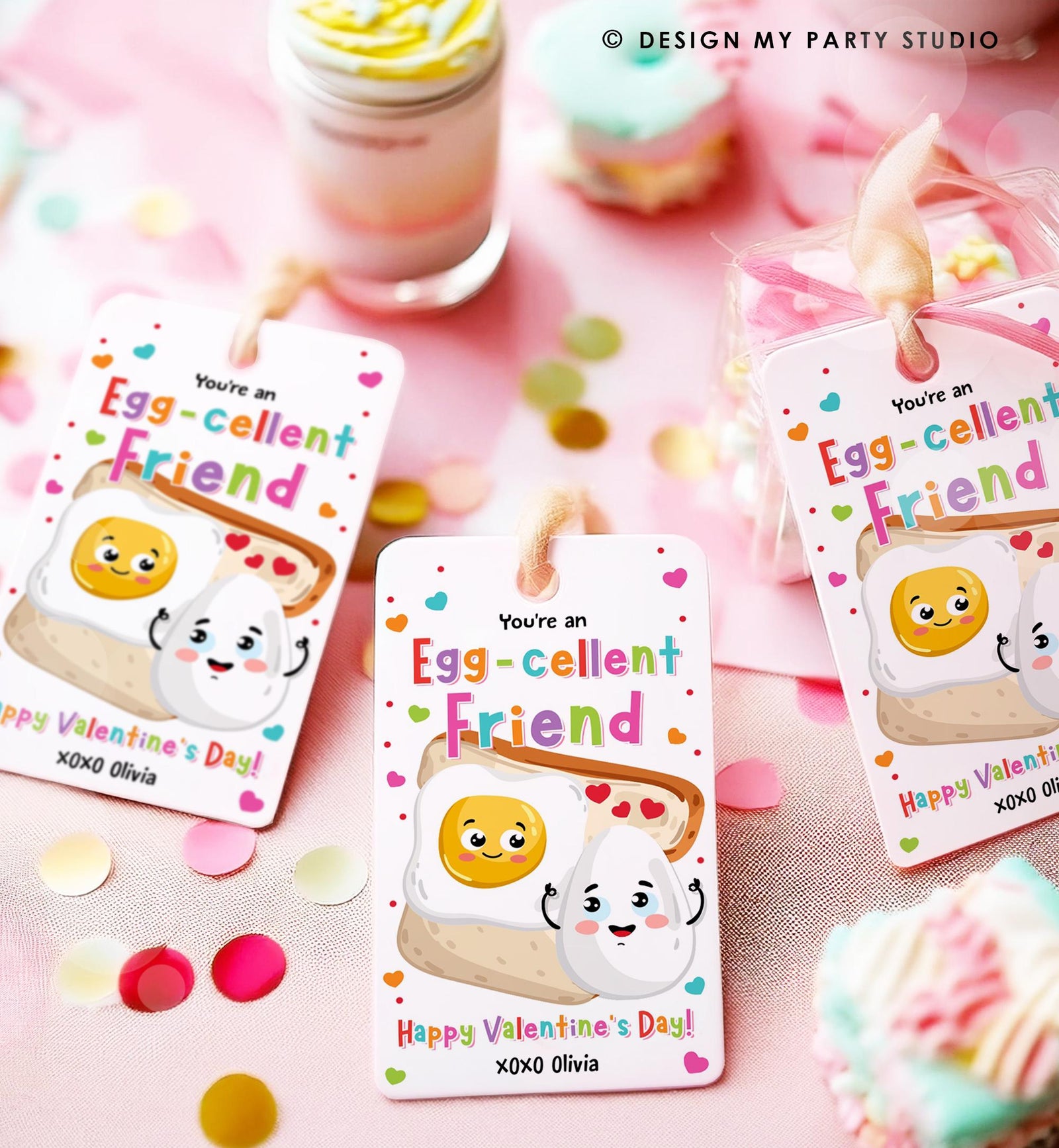 Editable You're an Egg-cellent Friend Valentines Day Gift Tag Valentine Fried Egg Sunny Side Up School Classroom Template Printable 0370