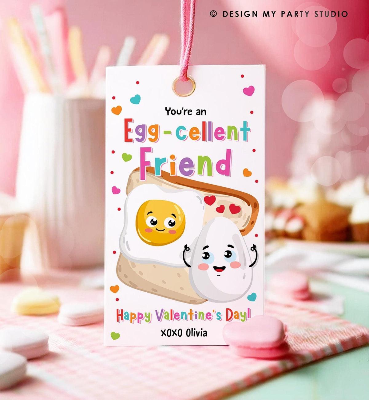 Editable You&#39;re an Egg-cellent Friend Valentines Day Gift Tag Valentine Fried Egg Sunny Side Up School Classroom Template Printable 0370