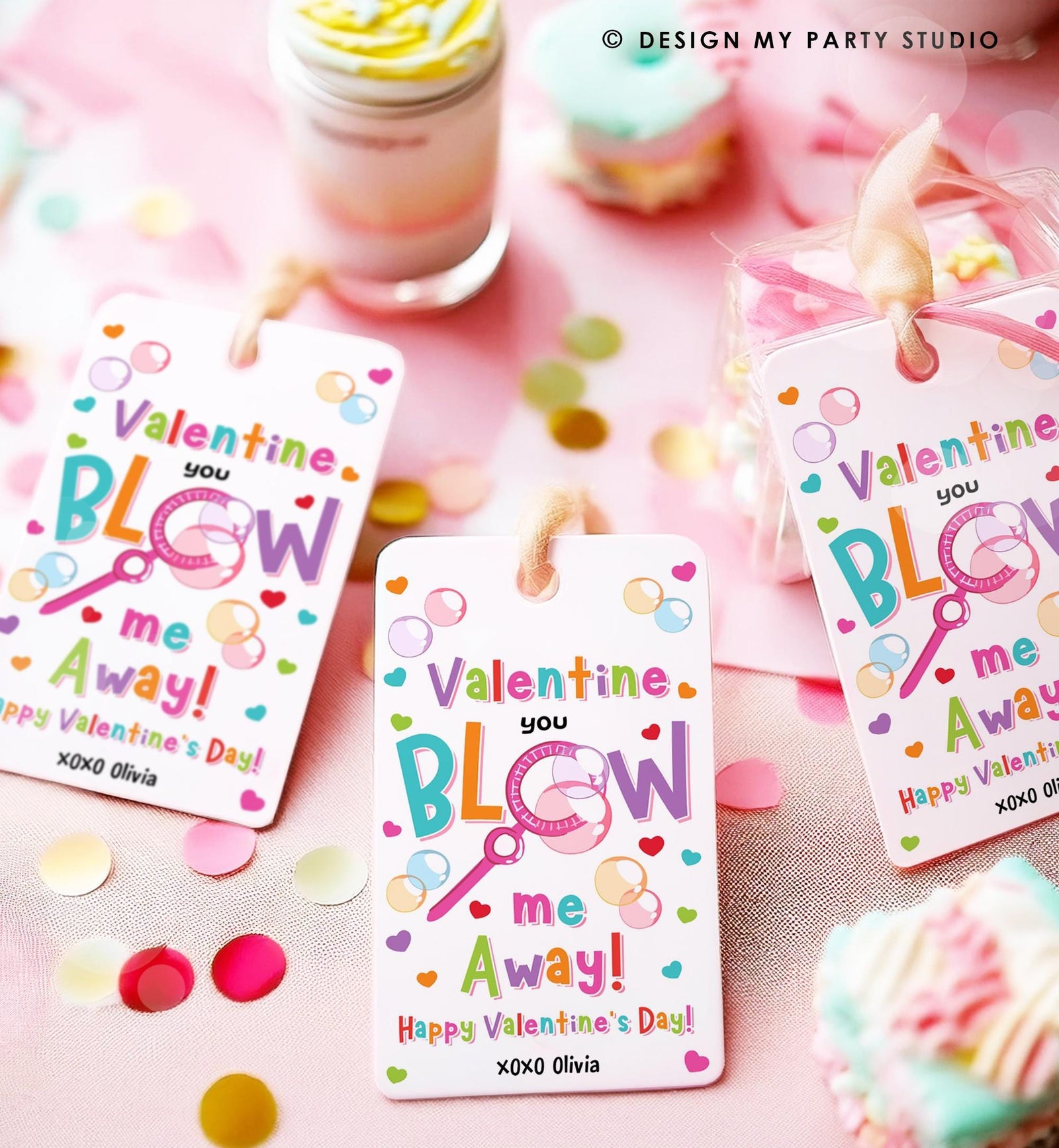 Editable Valentine You Blow Me Away Favor Tag Thank You Blowing Bubbles Soap Valentine's Day Tag School Digital Template Printable 0370