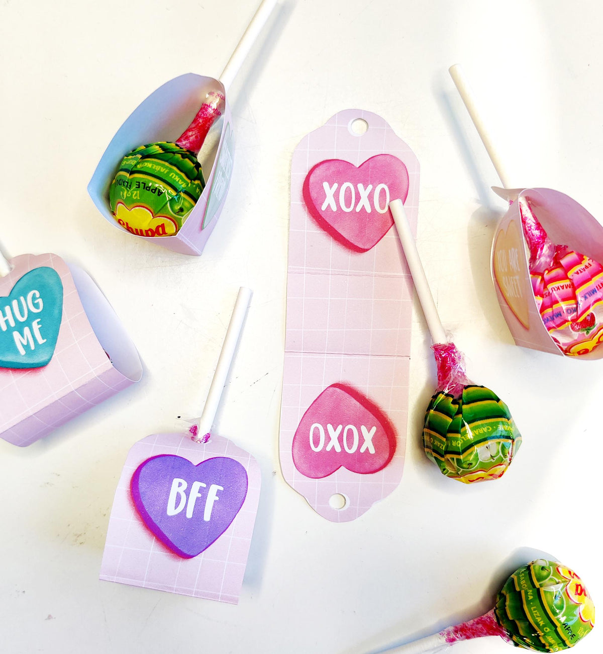 Editable Valentine&#39;s Day Lollipop Tags Valentine Gift Tag Candy Hearts Kids School Sucker Tags Classroom Digital Template Printable 0370