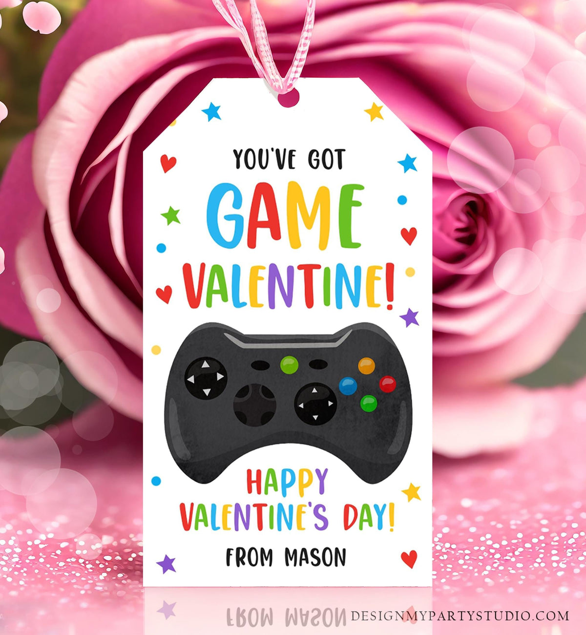 Editable You&#39;ve Got Game Valentines Day Gift Tag Gaming Video Game Gamer Non-Candy Kids School Classroom Template Printable 0370