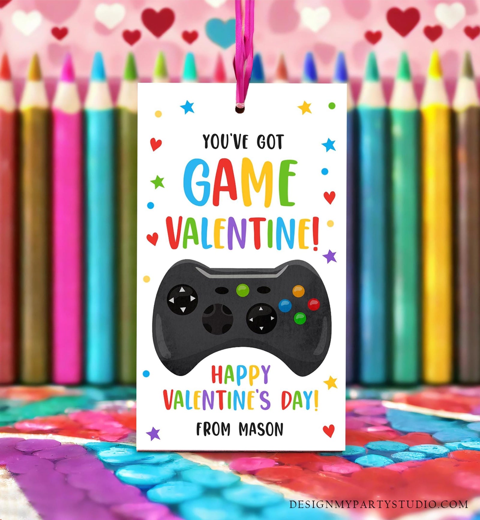 Editable You've Got Game Valentines Day Gift Tag Gaming Video Game Gamer Non-Candy Kids School Classroom Template Printable 0370