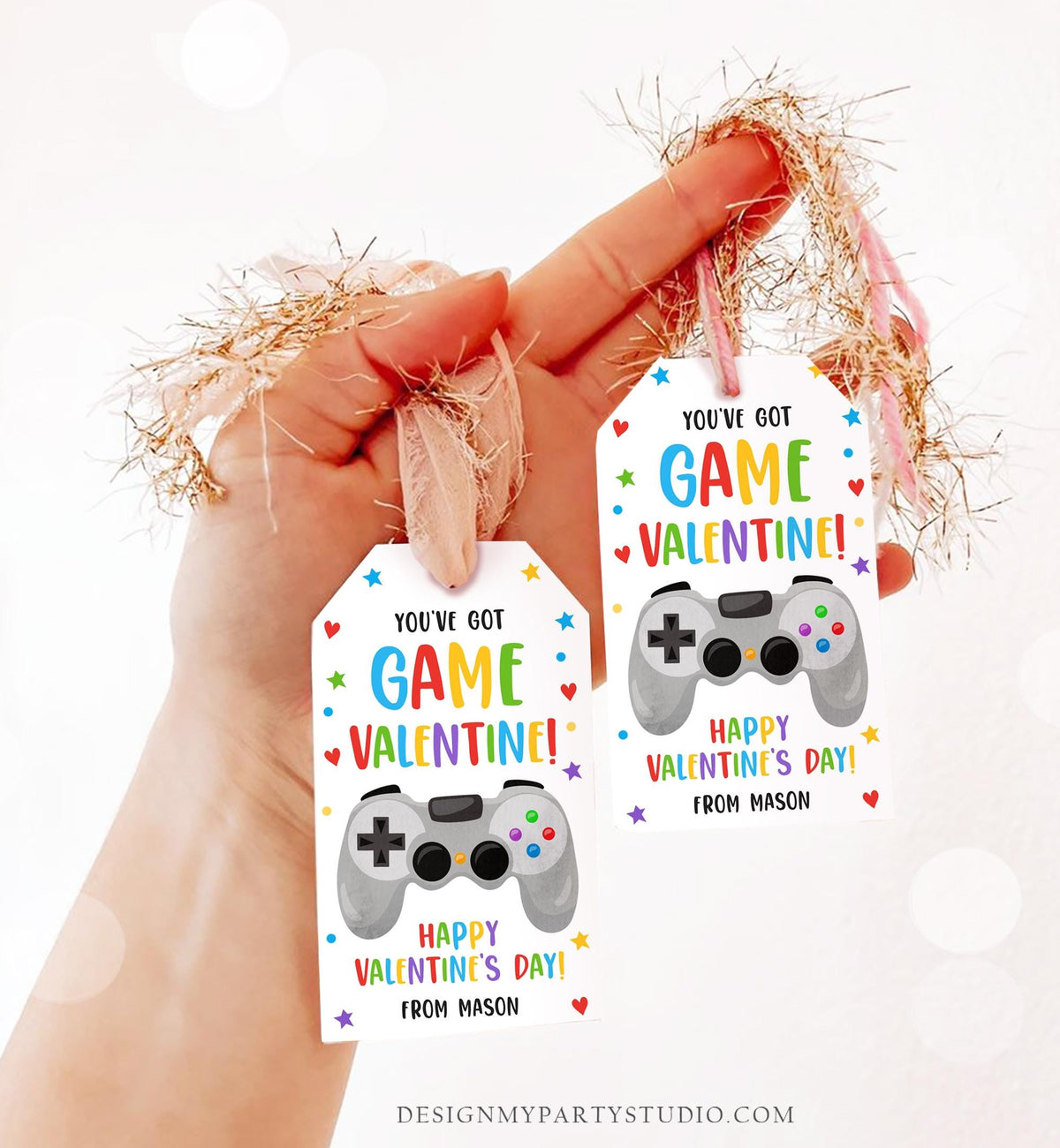 Editable You&#39;ve Got Game Valentines Day Gift Tag Gaming Video Game Gamer Non-Candy Kids School Classroom Template Printable 0370