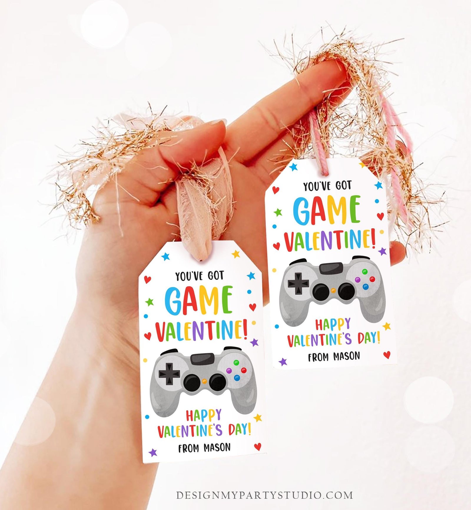 Editable You've Got Game Valentines Day Gift Tag Gaming Video Game Gamer Non-Candy Kids School Classroom Template Printable 0370