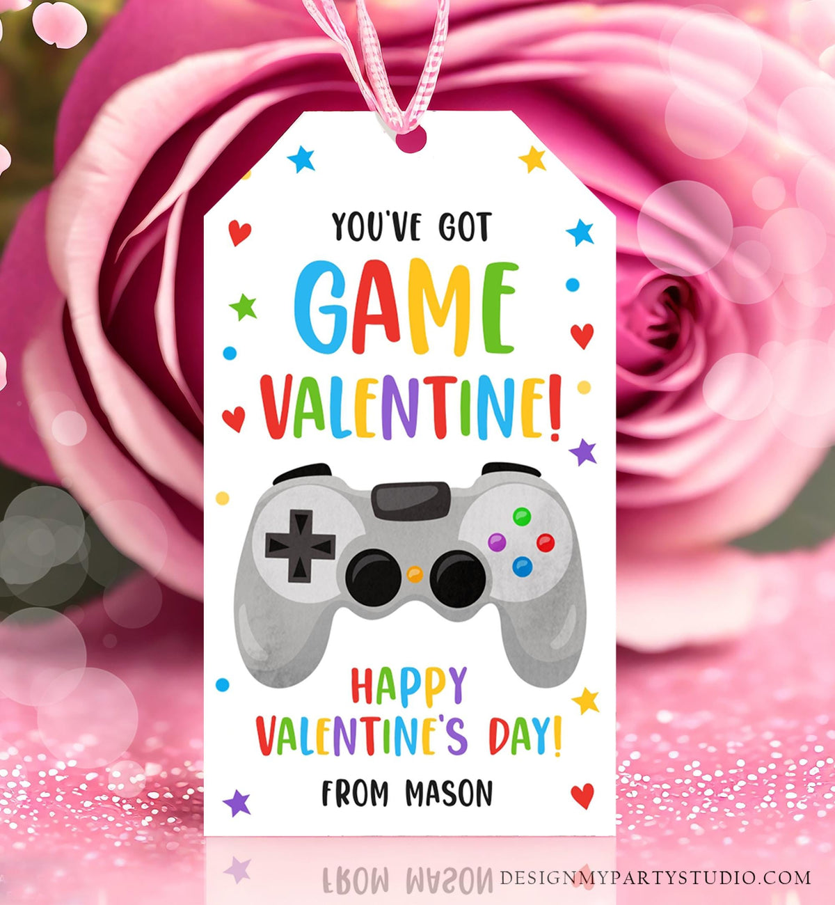Editable You&#39;ve Got Game Valentines Day Gift Tag Gaming Video Game Gamer Non-Candy Kids School Classroom Template Printable 0370