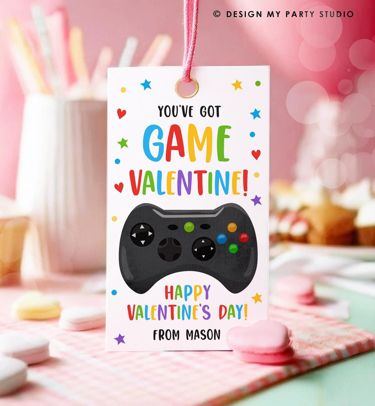 Editable You&#39;ve Got Game Valentines Day Gift Tag Gaming Video Game Gamer Non-Candy Kids School Classroom Template Printable 0370