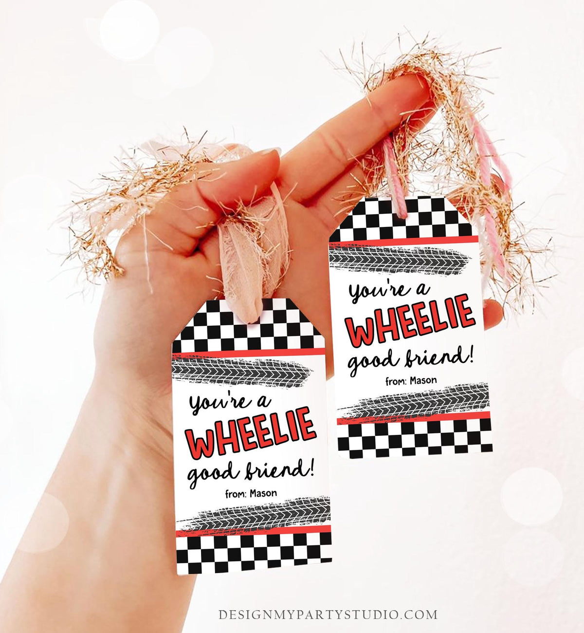 Editable Car Themed Valentine&#39;s Day Gift Tag Wheelie Good Friend Valentine Card Boys Favor Classroom School Digital Download Printable 0370